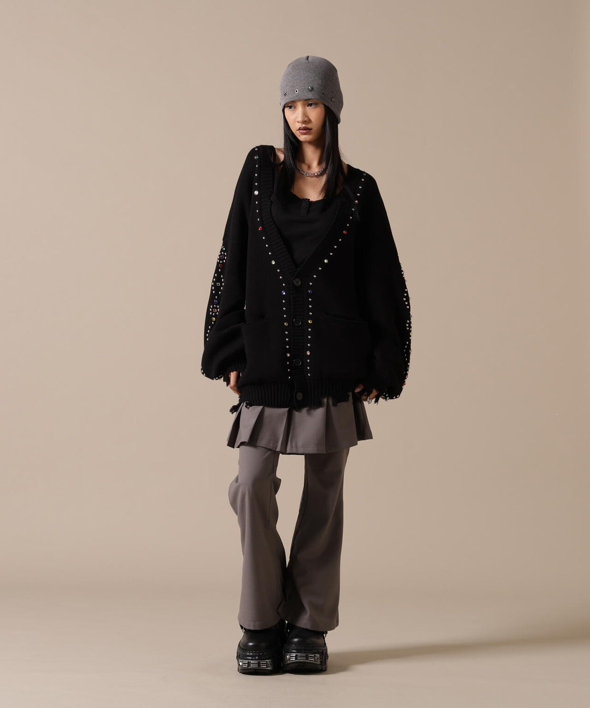 DankeSchon/ダンケシェーン/COTTON WJQ STUDS CARDIGAN