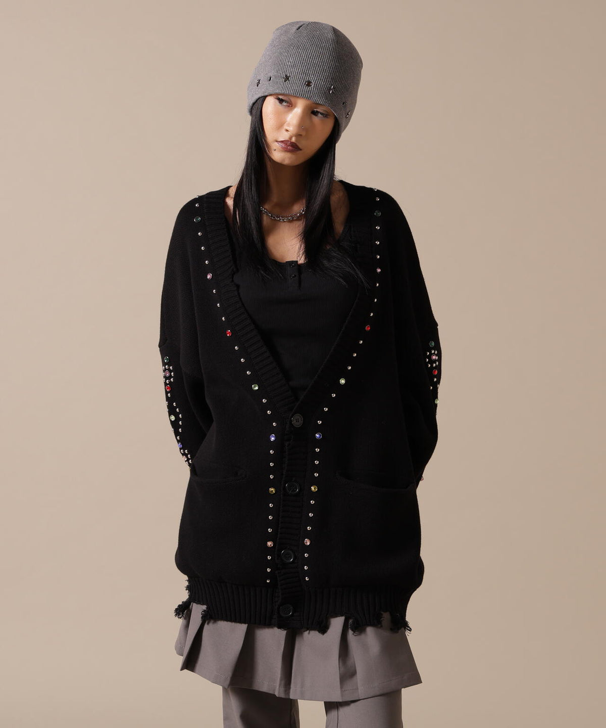 DankeSchon/ダンケシェーン/COTTON WJQ STUDS CARDIGAN
