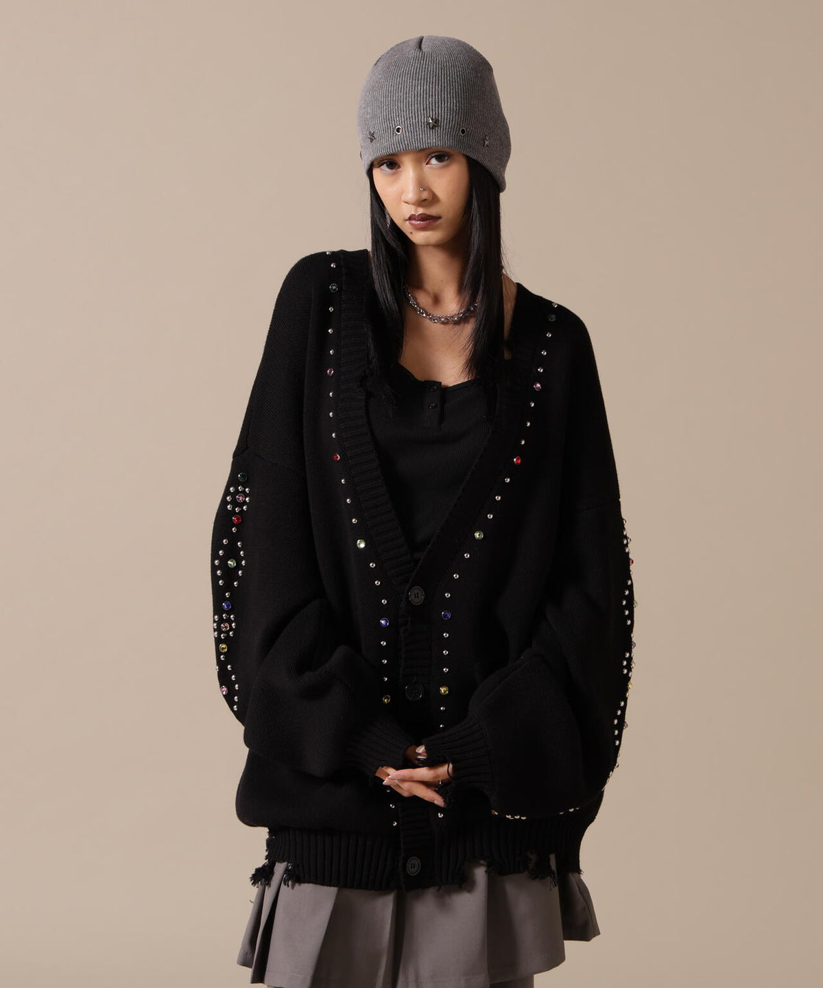 DankeSchon/ダンケシェーン/COTTON WJQ STUDS CARDIGAN