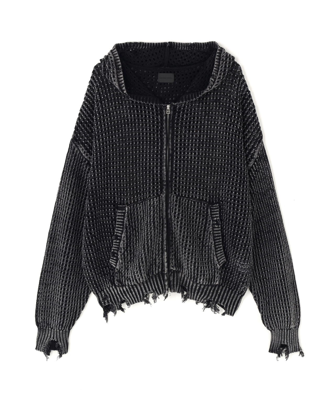 DankeSchon/ダンケシェーン/PIGMENT DAMAGE MESH HOODIE