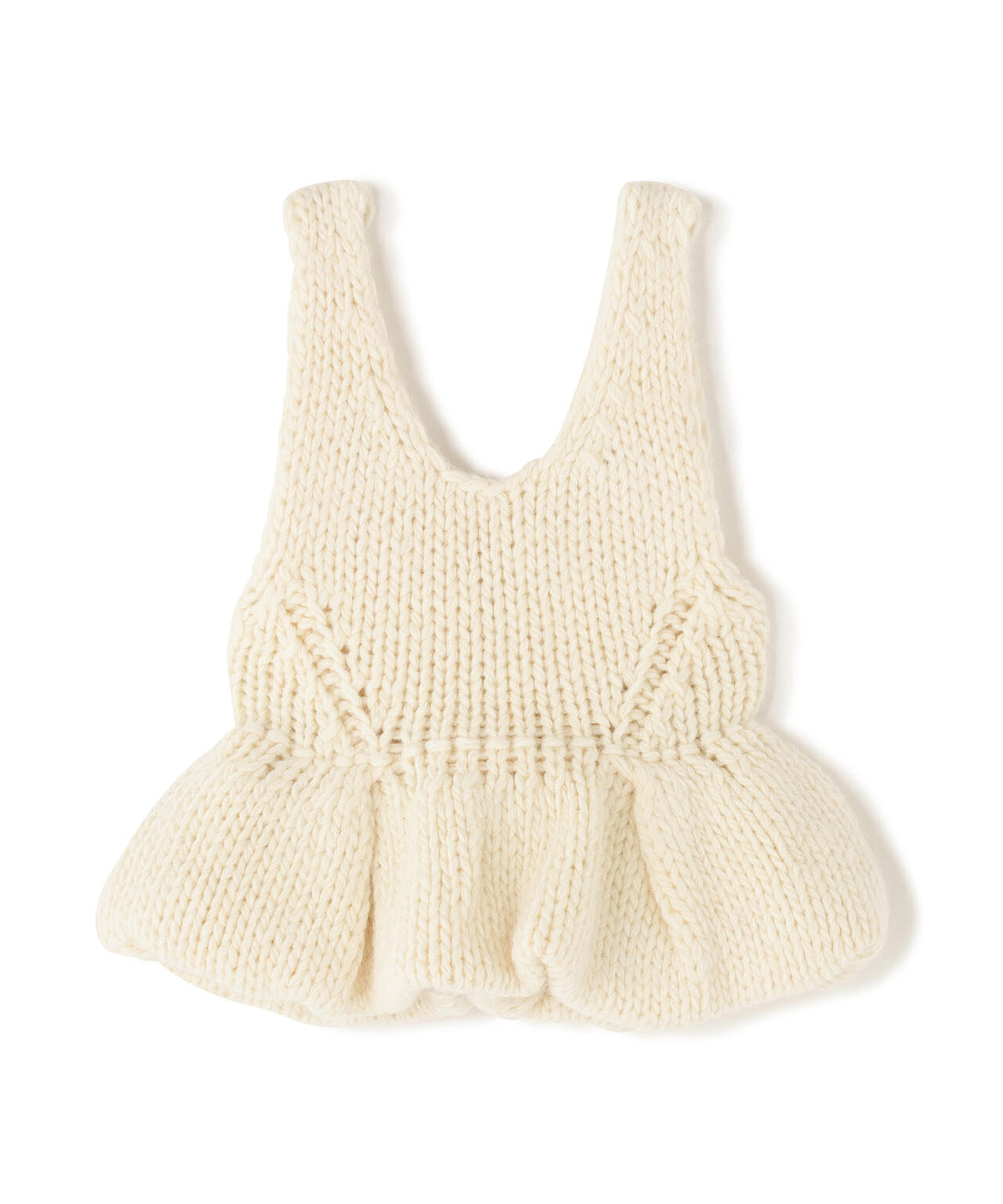 CLANE/クラネ/W FACE HAND KNIT PEPLUM BUSTIER