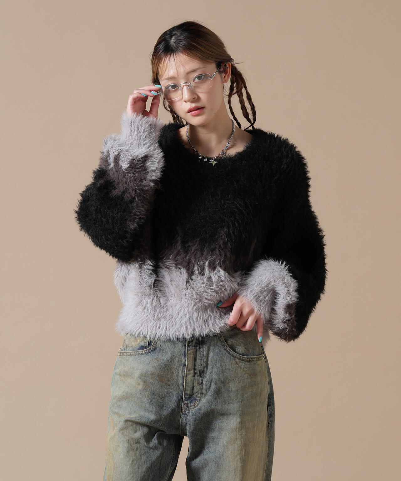 DankeSchon/ダンケシェーン/WOMEN SHAGGY KNIT