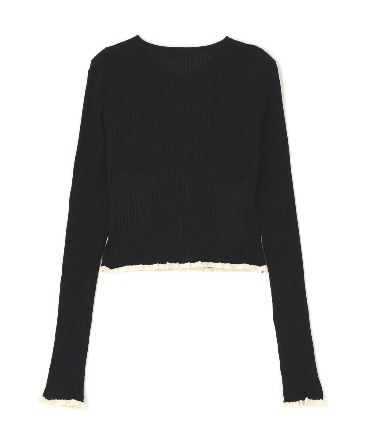 CLANE/クラネ/CONTRAST TRIM SHEER KNIT CARDIGAN