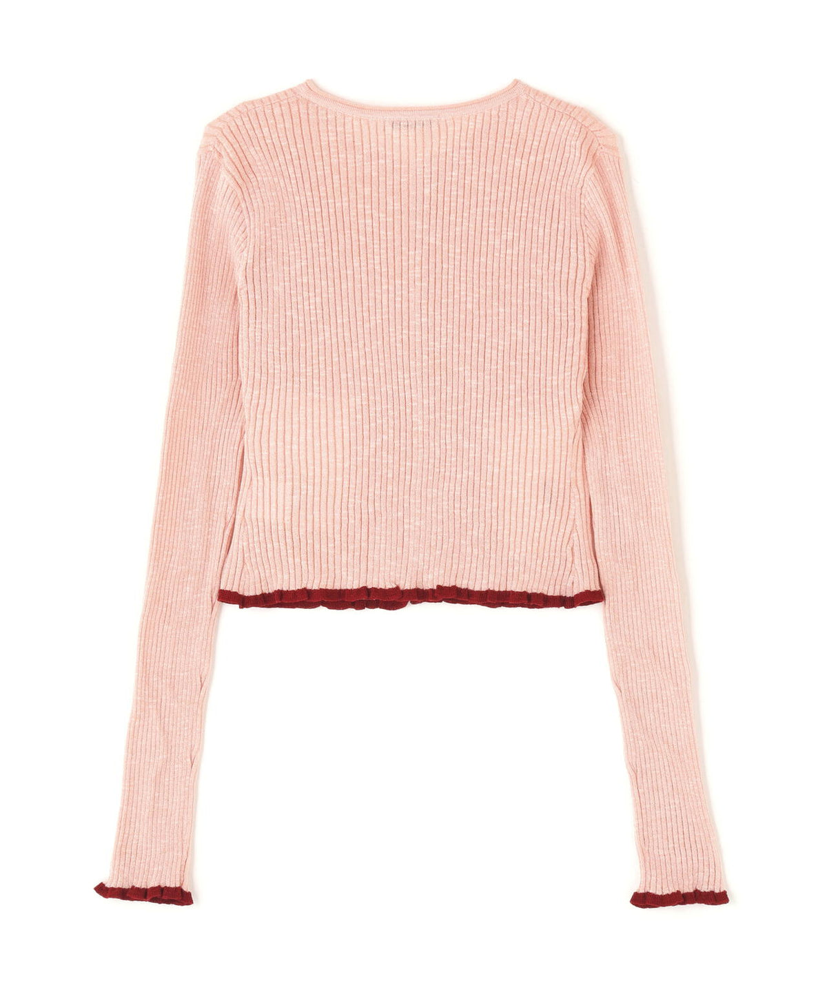 CLANE/クラネ/CONTRAST TRIM SHEER KNIT CARDIGAN