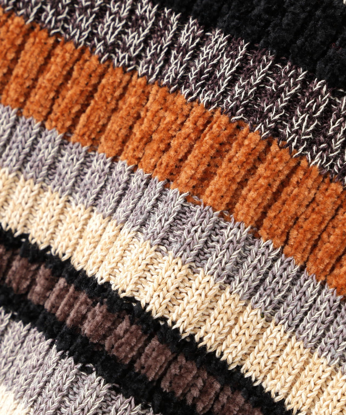 CLANE/クラネ/MULTI BORDER BUTTON DETAIL KNIT CARDIGAN