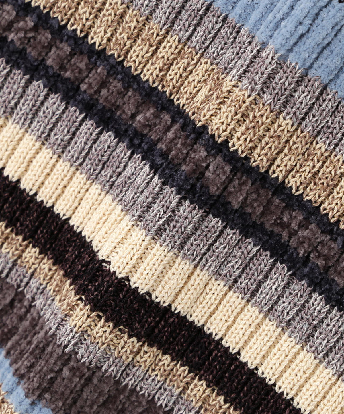 CLANE/クラネ/MULTI BORDER BUTTON DETAIL KNIT CARDIGAN