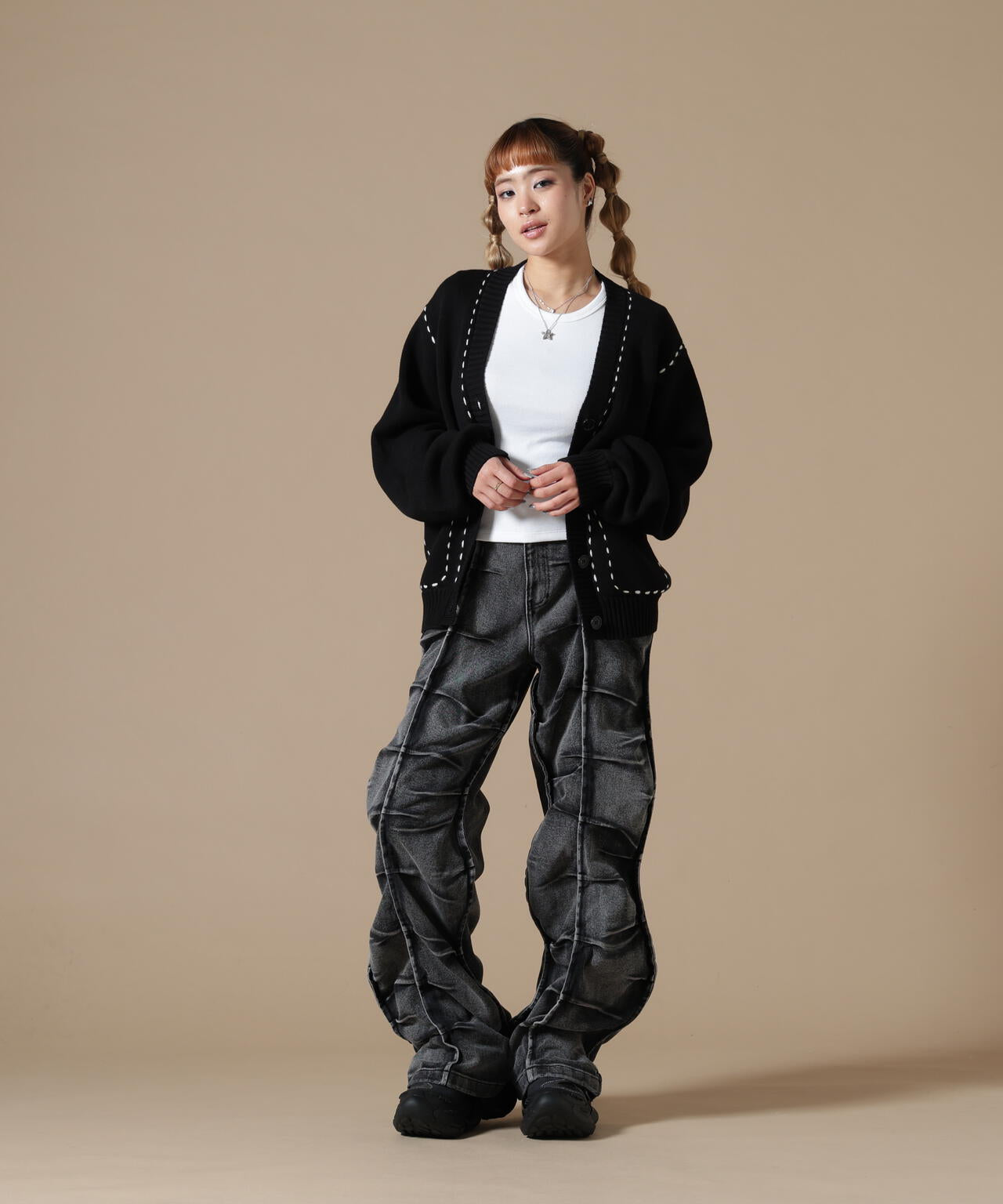 DankeSchon/ダンケシェーン/WOMEN STITCH KNIT CARDIGAN