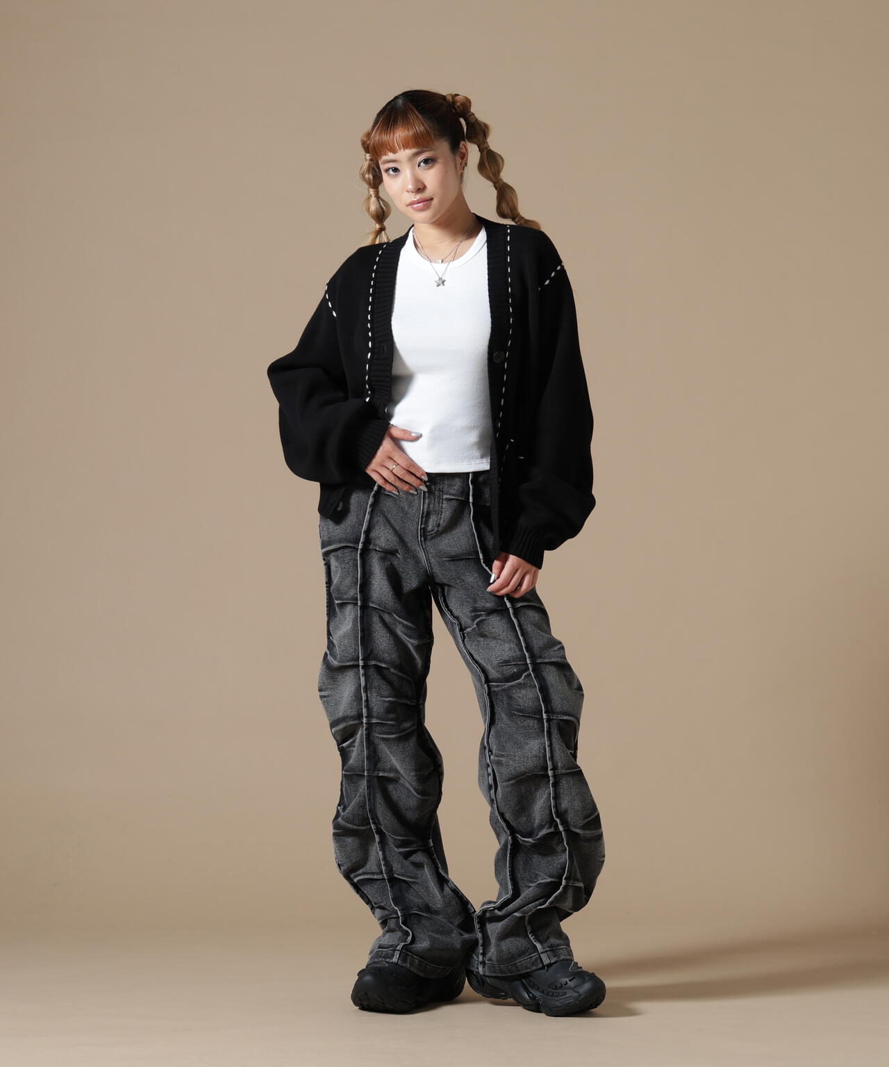 DankeSchon/ダンケシェーン/WOMEN STITCH KNIT CARDIGAN