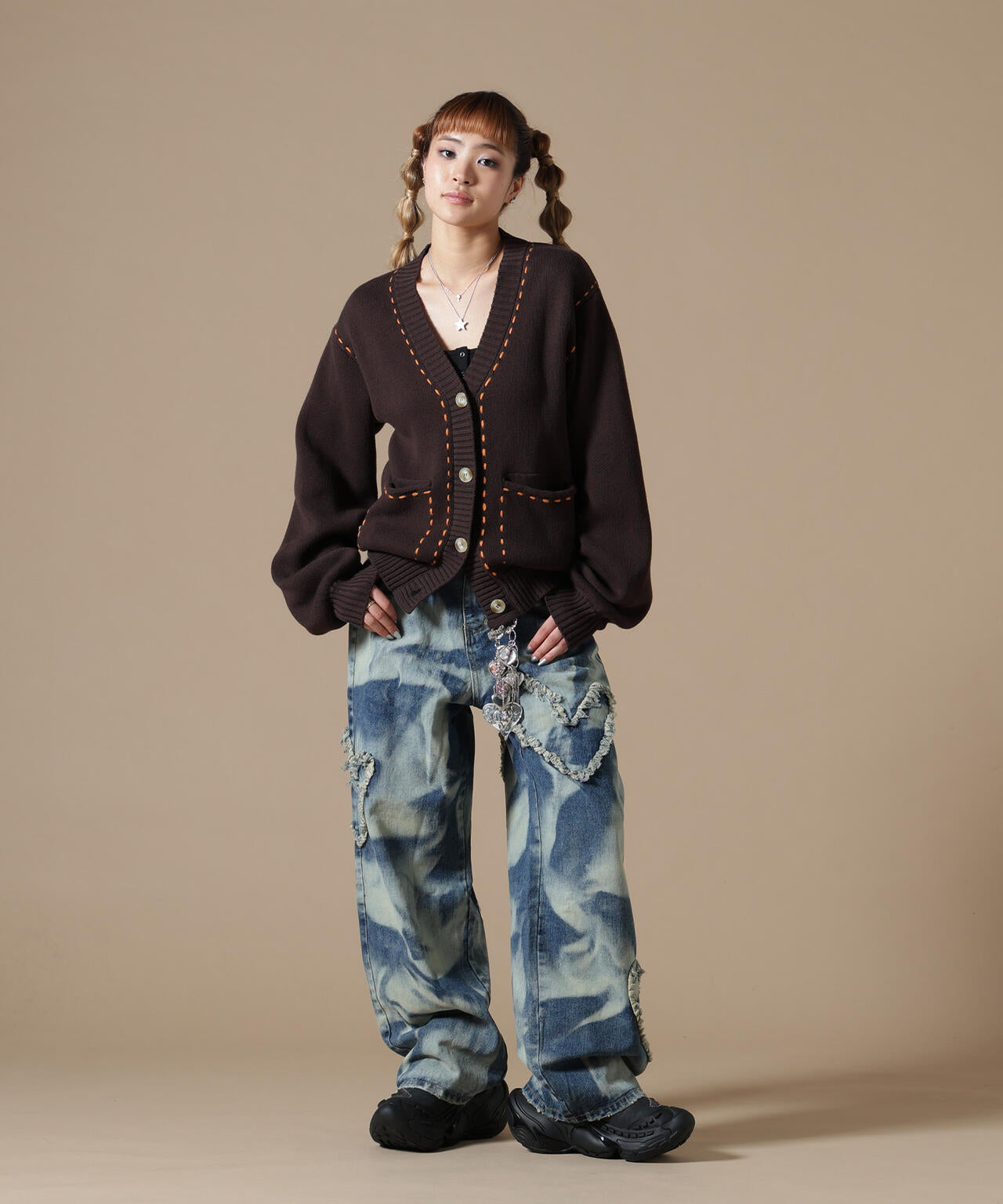 DankeSchon/ダンケシェーン/WOMEN STITCH KNIT CARDIGAN