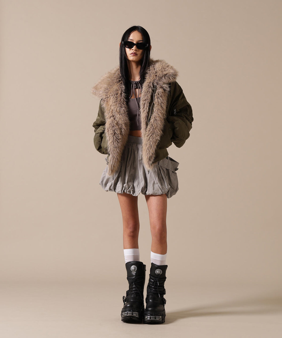 DankeSchon/ダンケシェーン/WOMEN REVERSIBLE FUR NYLON BLOUSON