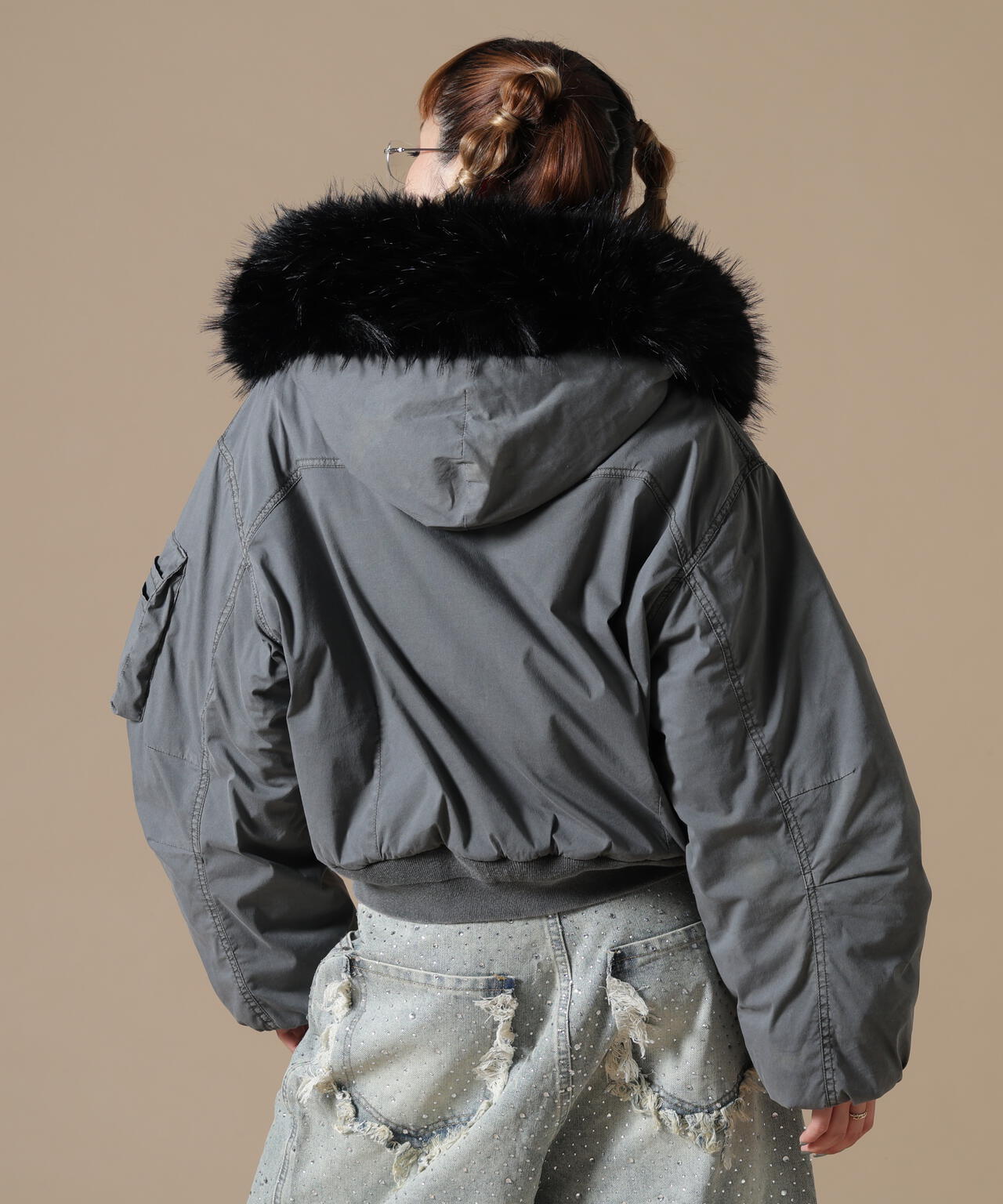 DankeSchon/ダンケシェーン/WOMEN COTTN NYLON FUR BLOUSON
