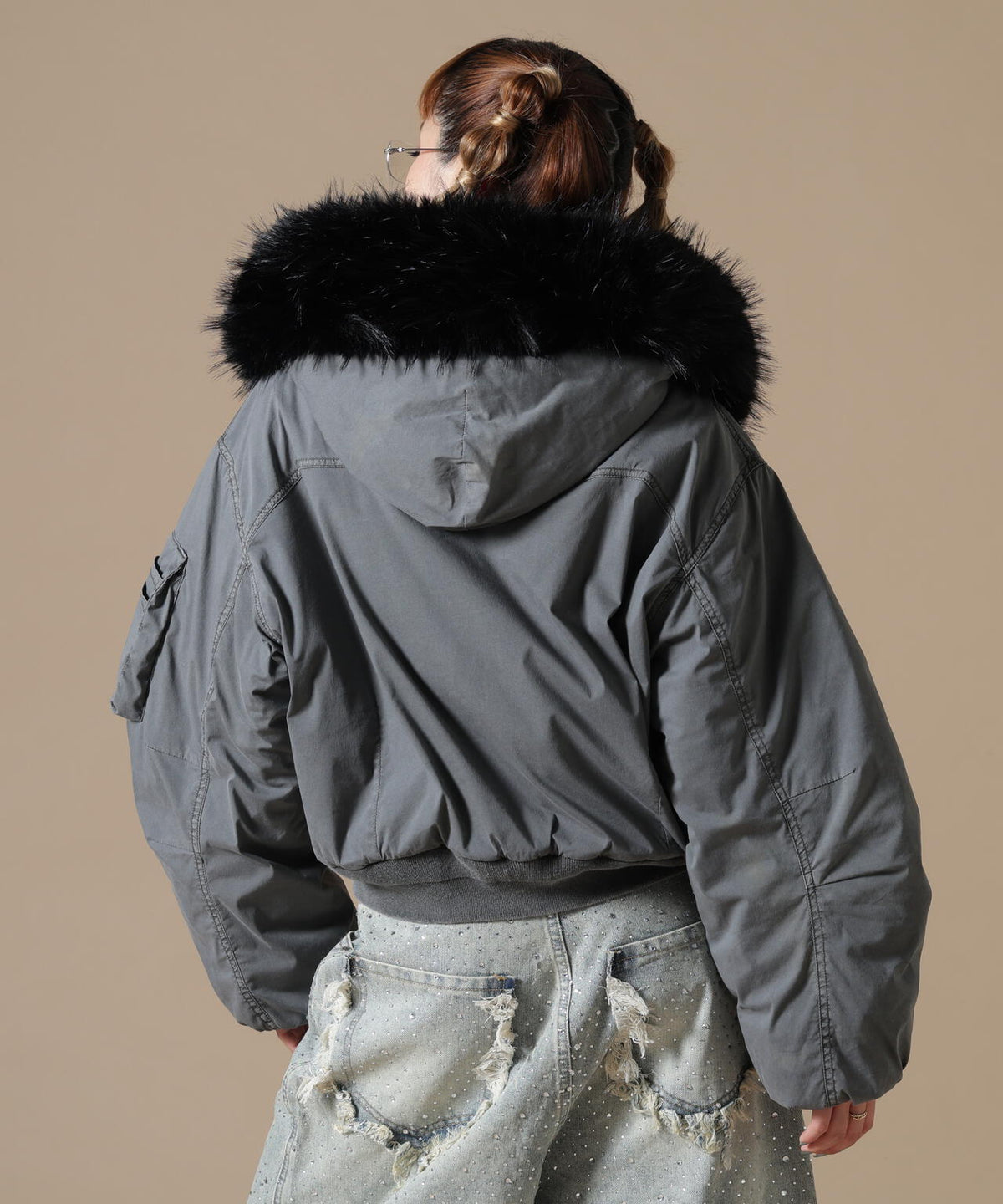 DankeSchon/ダンケシェーン/WOMEN COTTN NYLON FUR BLOUSON