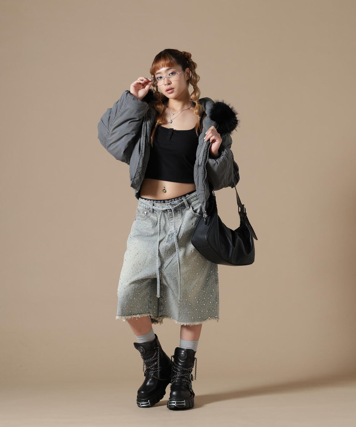 DankeSchon/ダンケシェーン/WOMEN COTTN NYLON FUR BLOUSON