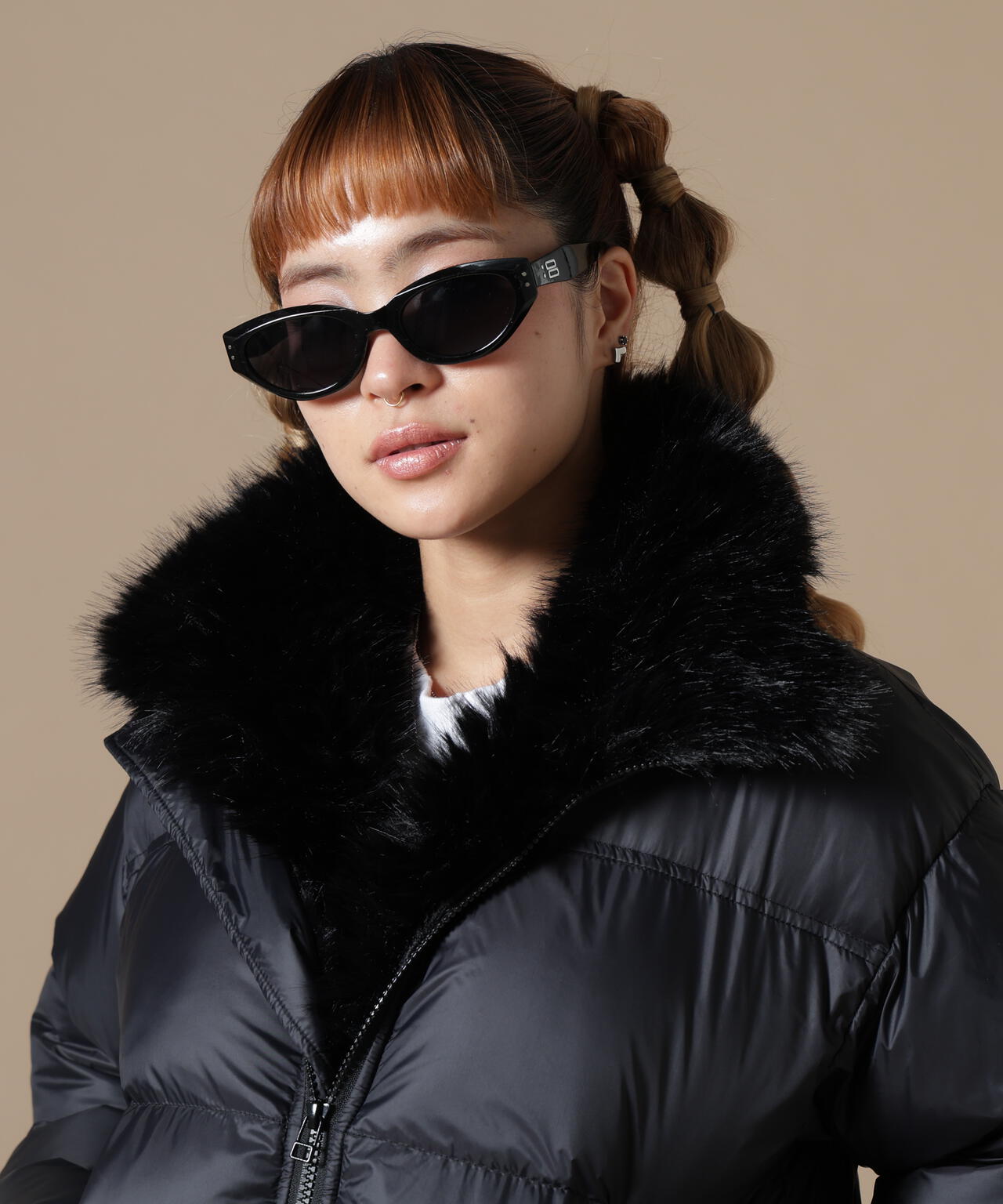 DankeSchon/ダンケシェーン/WOMEN NYLON FUR STAND BLOUSON