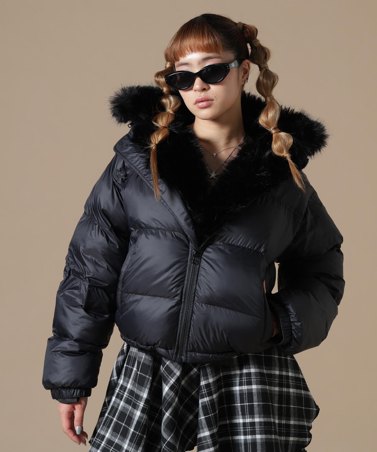 DankeSchon/ダンケシェーン/WOMEN NYLON FUR HOOD BLOUSON
