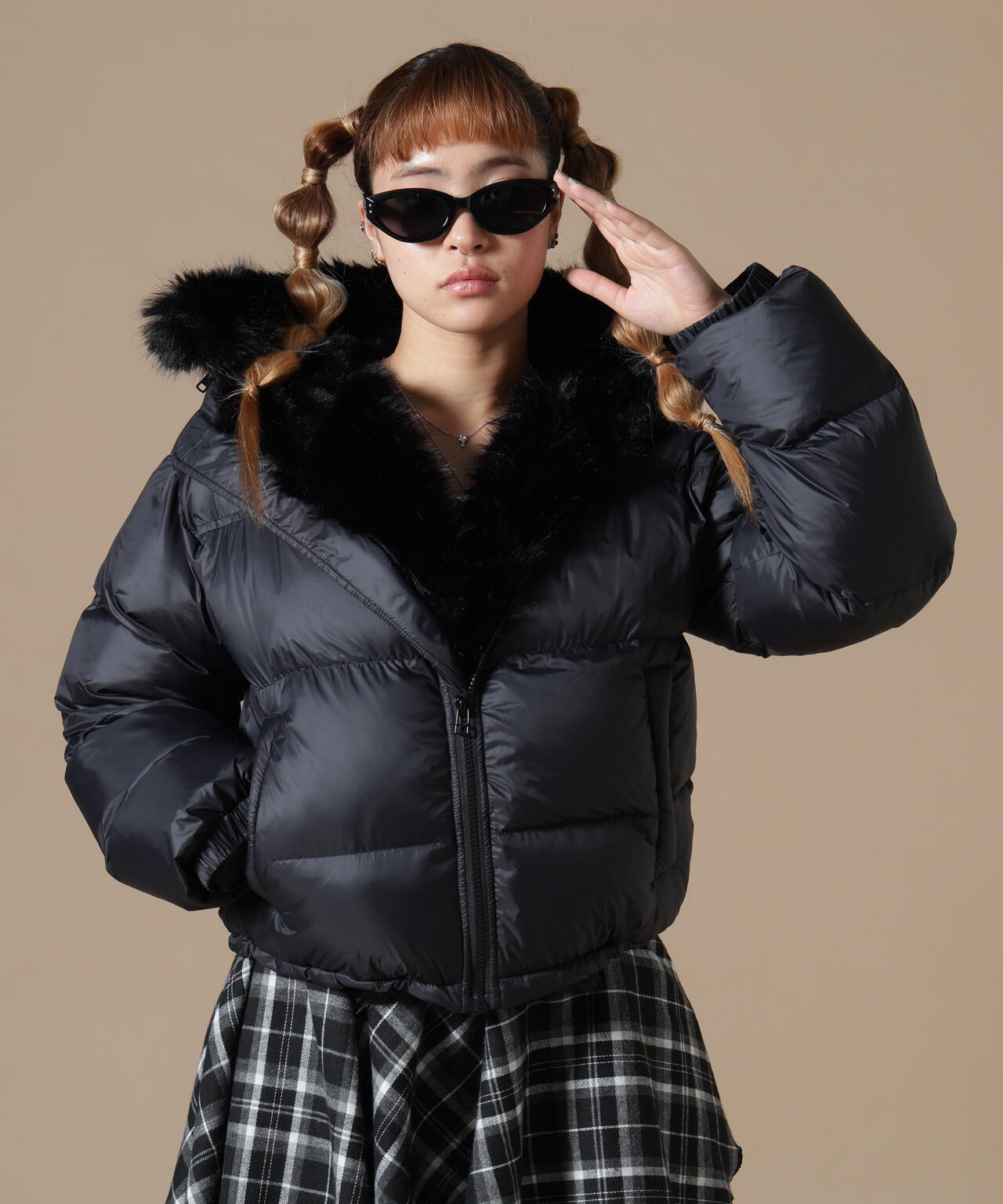 DankeSchon/ダンケシェーン/WOMEN NYLON FUR HOOD BLOUSON