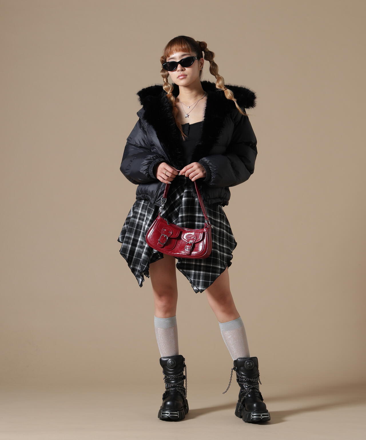 DankeSchon/ダンケシェーン/WOMEN NYLON FUR HOOD BLOUSON