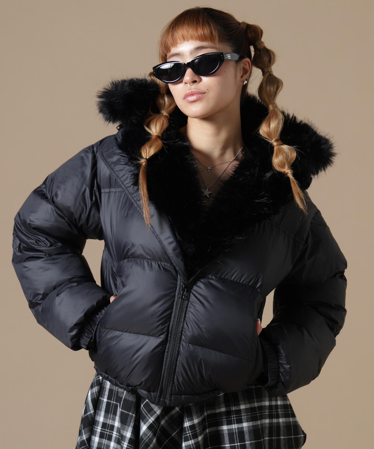 DankeSchon/ダンケシェーン/WOMEN NYLON FUR HOOD BLOUSON