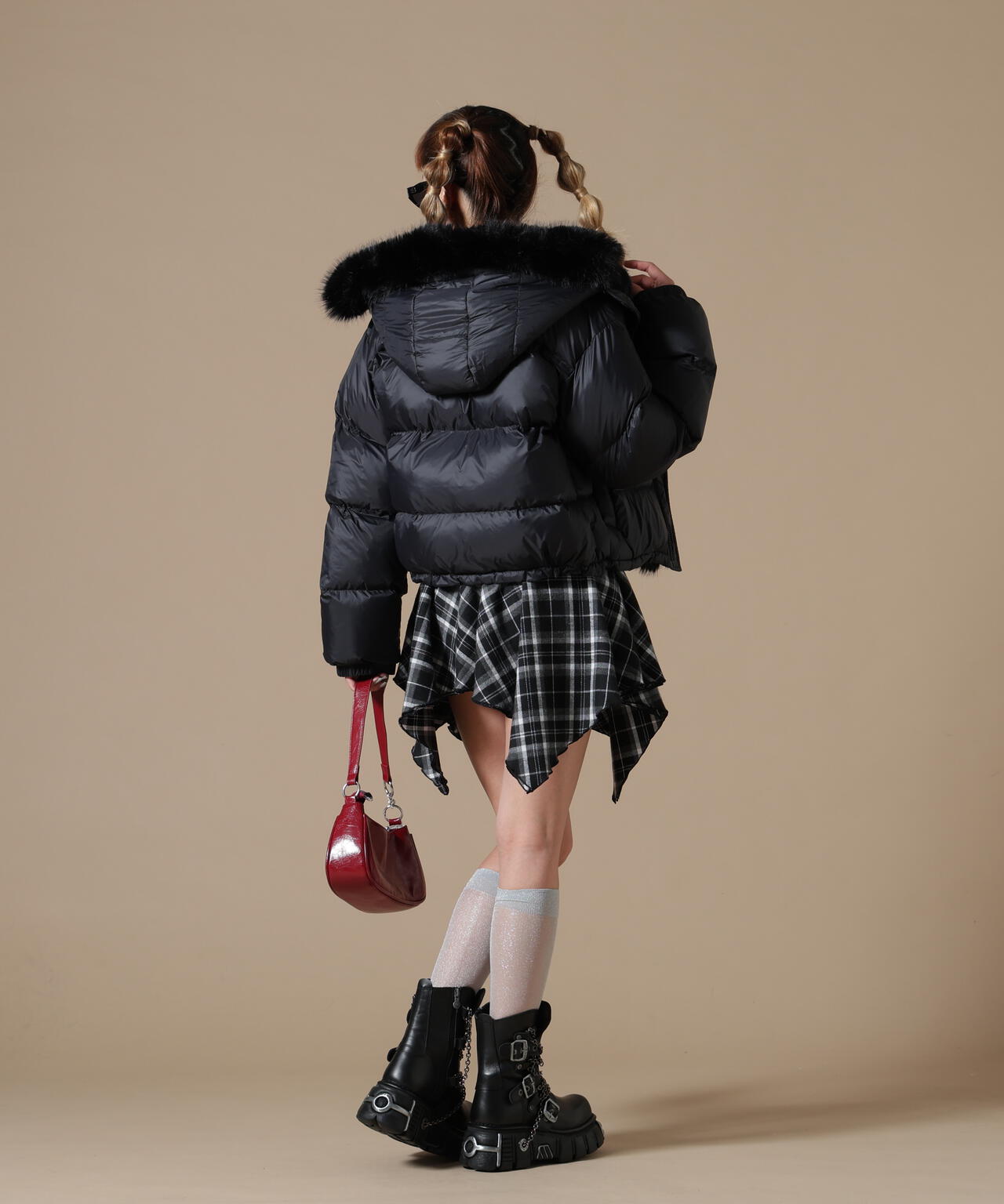 DankeSchon/ダンケシェーン/WOMEN NYLON FUR HOOD BLOUSON
