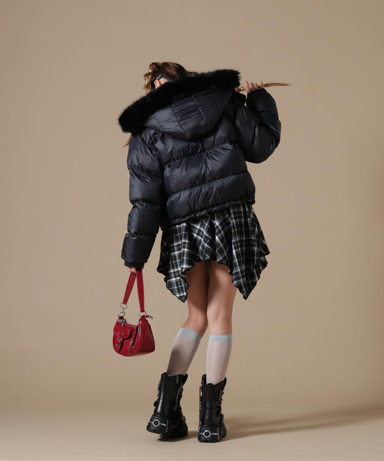 DankeSchon/ダンケシェーン/WOMEN NYLON FUR HOOD BLOUSON