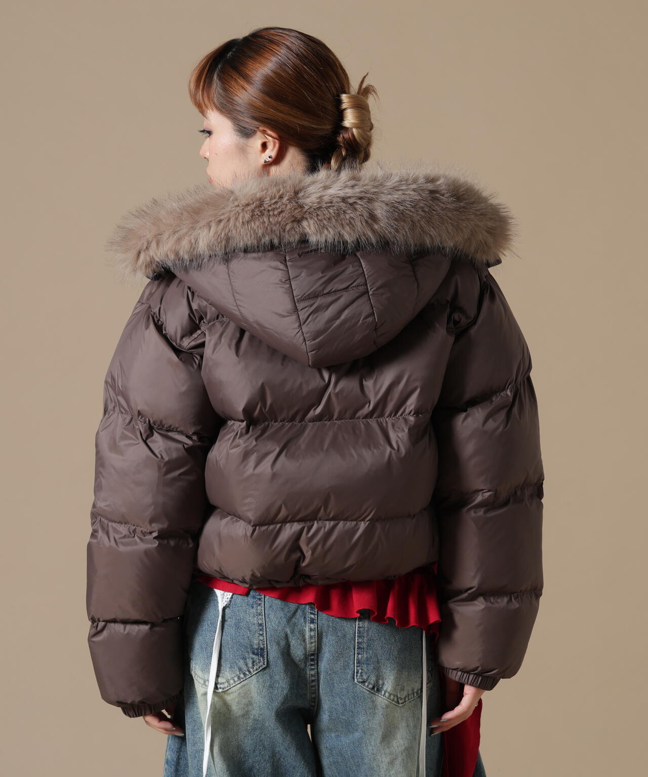 DankeSchon/ダンケシェーン/WOMEN NYLON FUR HOOD BLOUSON