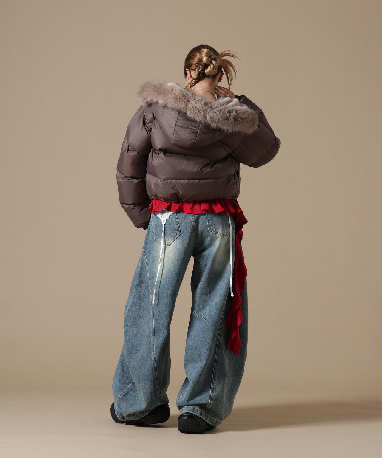 DankeSchon/ダンケシェーン/WOMEN NYLON FUR HOOD BLOUSON