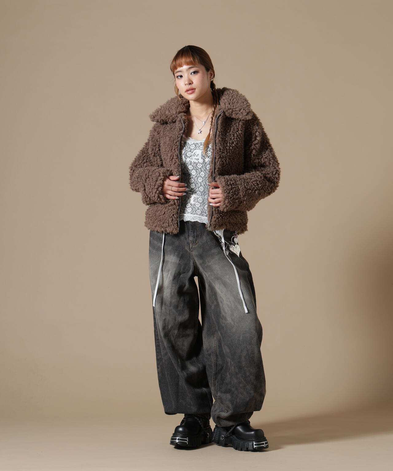 DankeSchon/ダンケシェーン/WOMEN BOA COLLAR BLOUSON