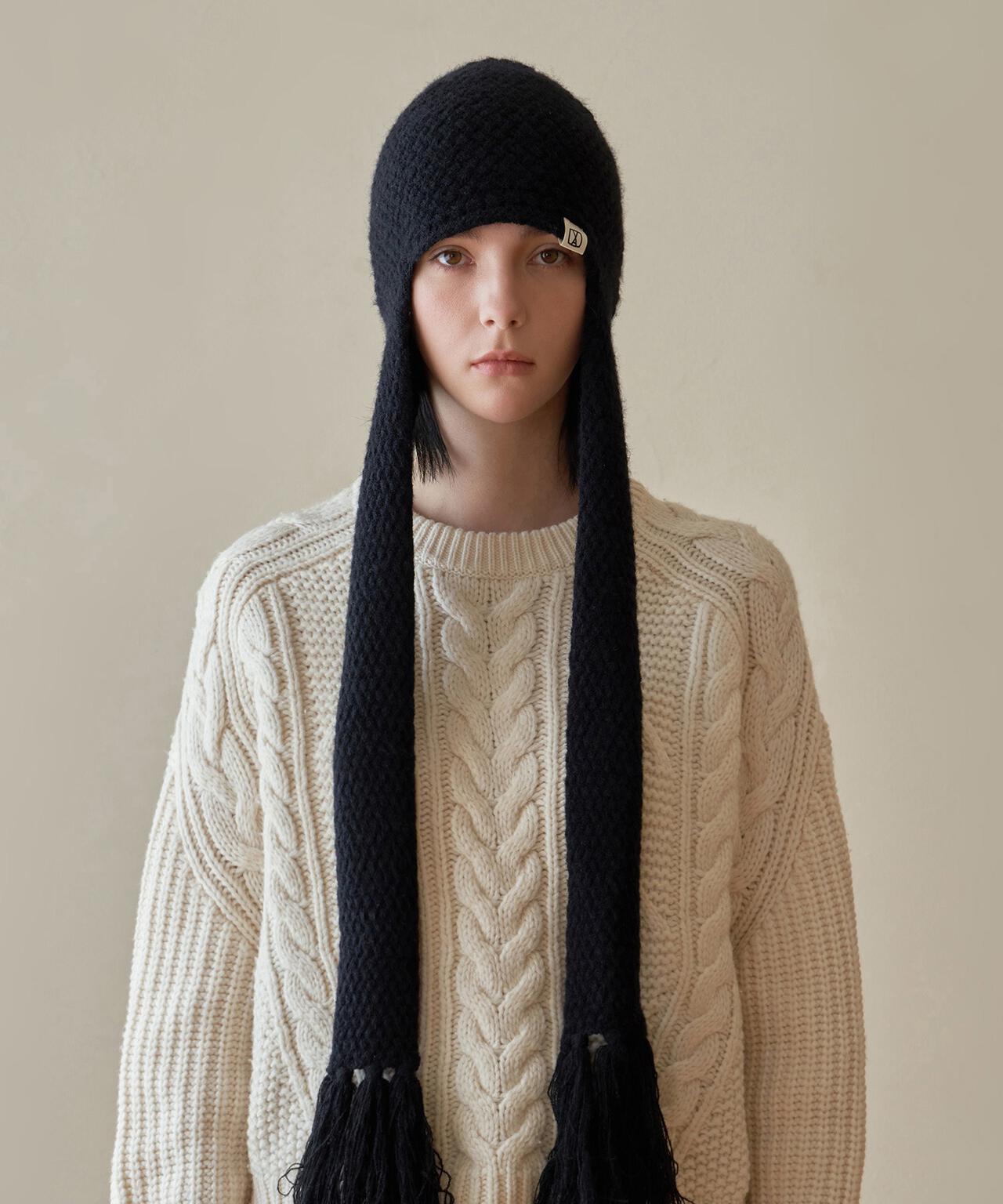 VARZAR/バザール/VA Square Label Knit muffler beanie