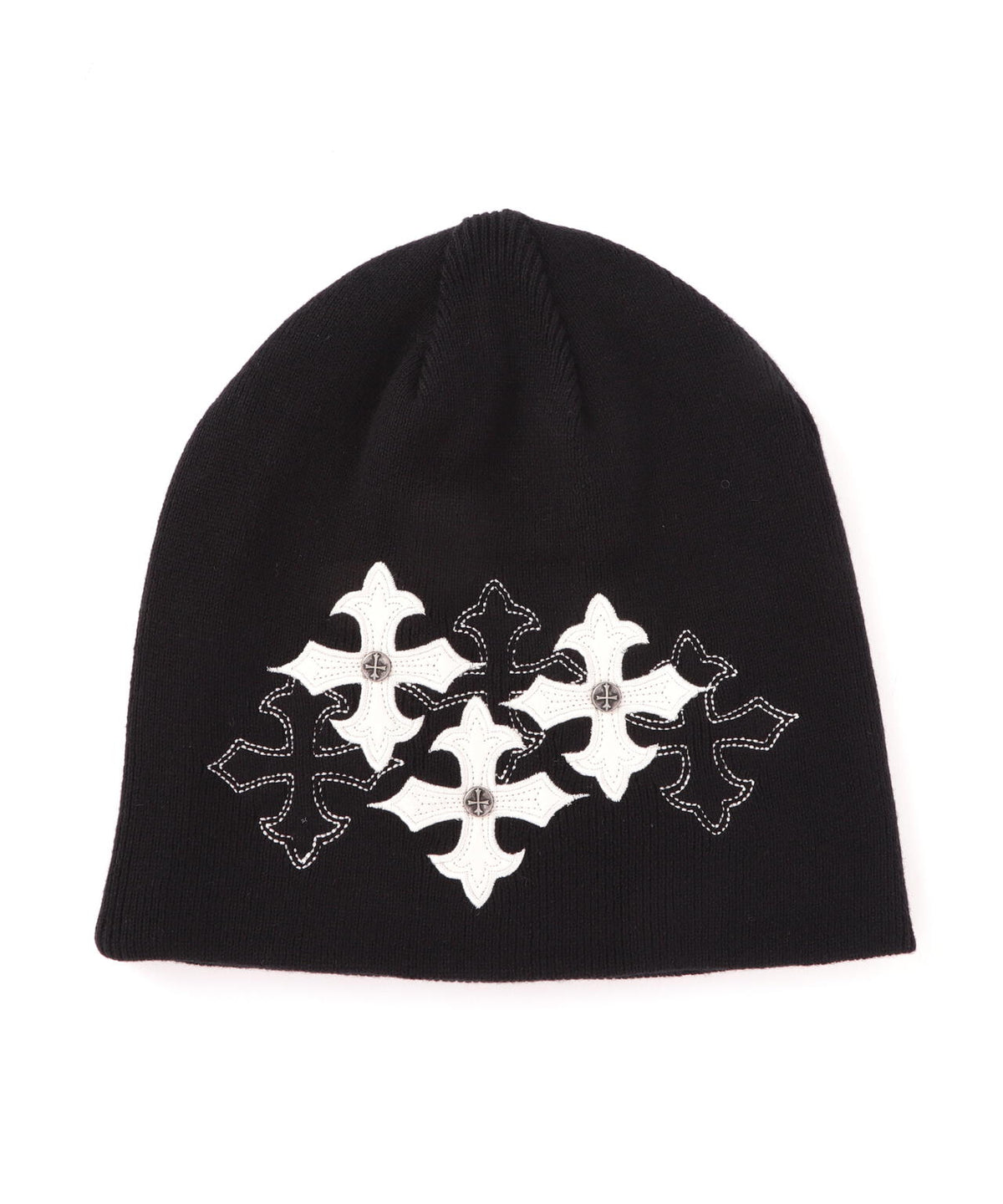 SUPPLIER/サプライヤー/Multiple Cross Leather Patch Beanie
