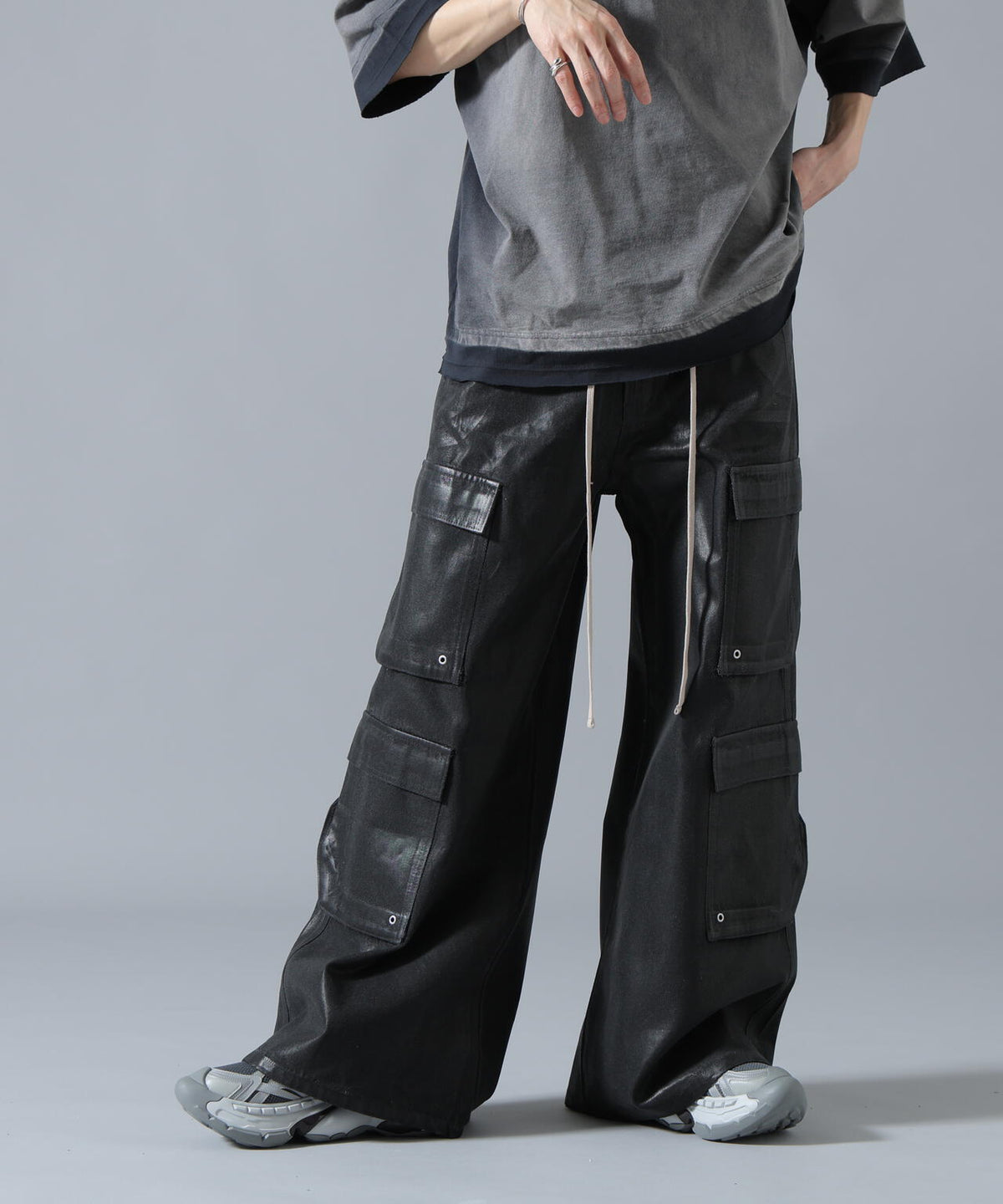 DankeSchon/ダンケシェーン/11oz RABBER COATED FLARE CARGO PANTS