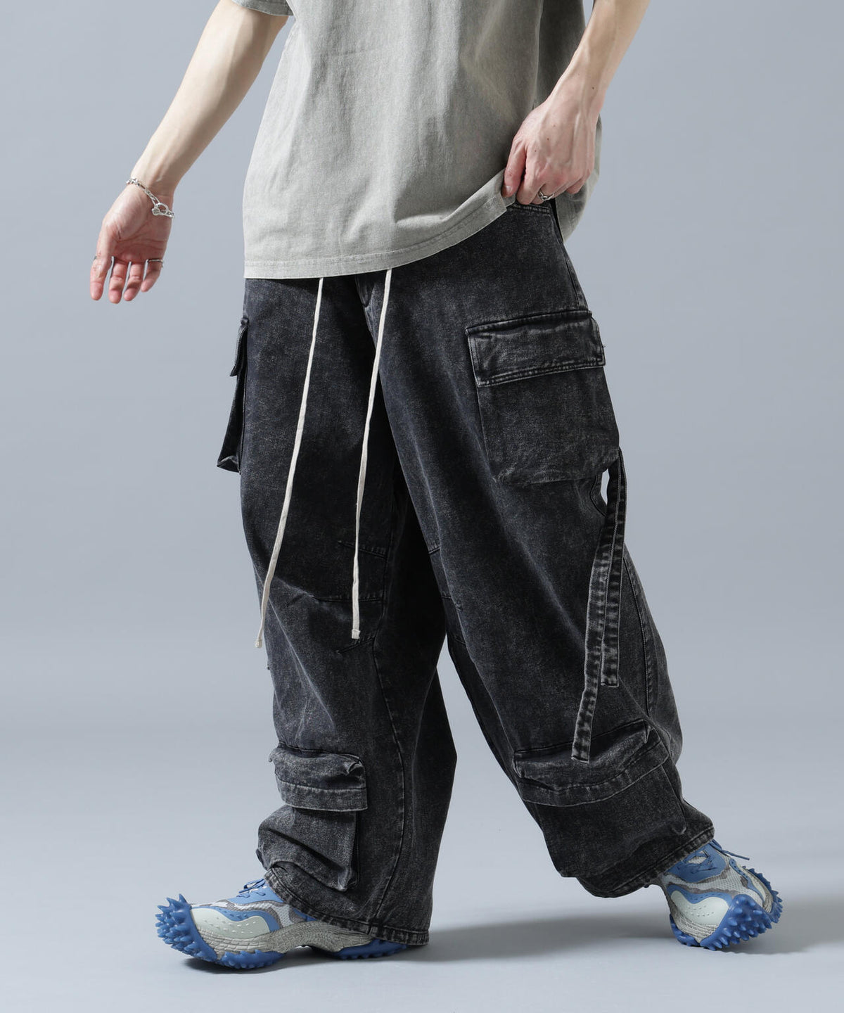 【WEB&DEPOT限定】DankeSchon/ダンケシェーン/MULTI POCKET DENIM CARGO PANTS