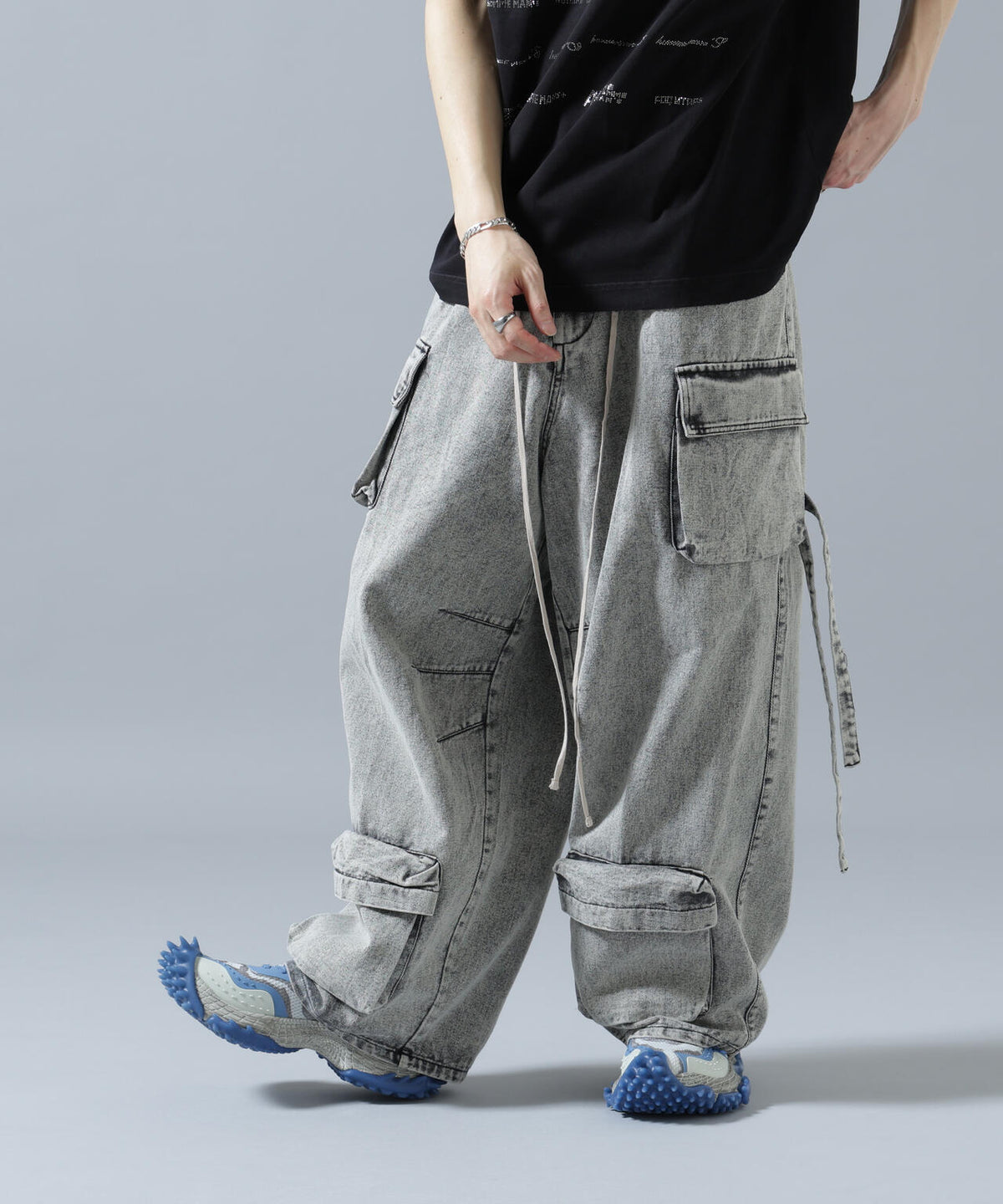 【WEB&DEPOT限定】DankeSchon/ダンケシェーン/MULTI POCKET DENIM CARGO PANTS