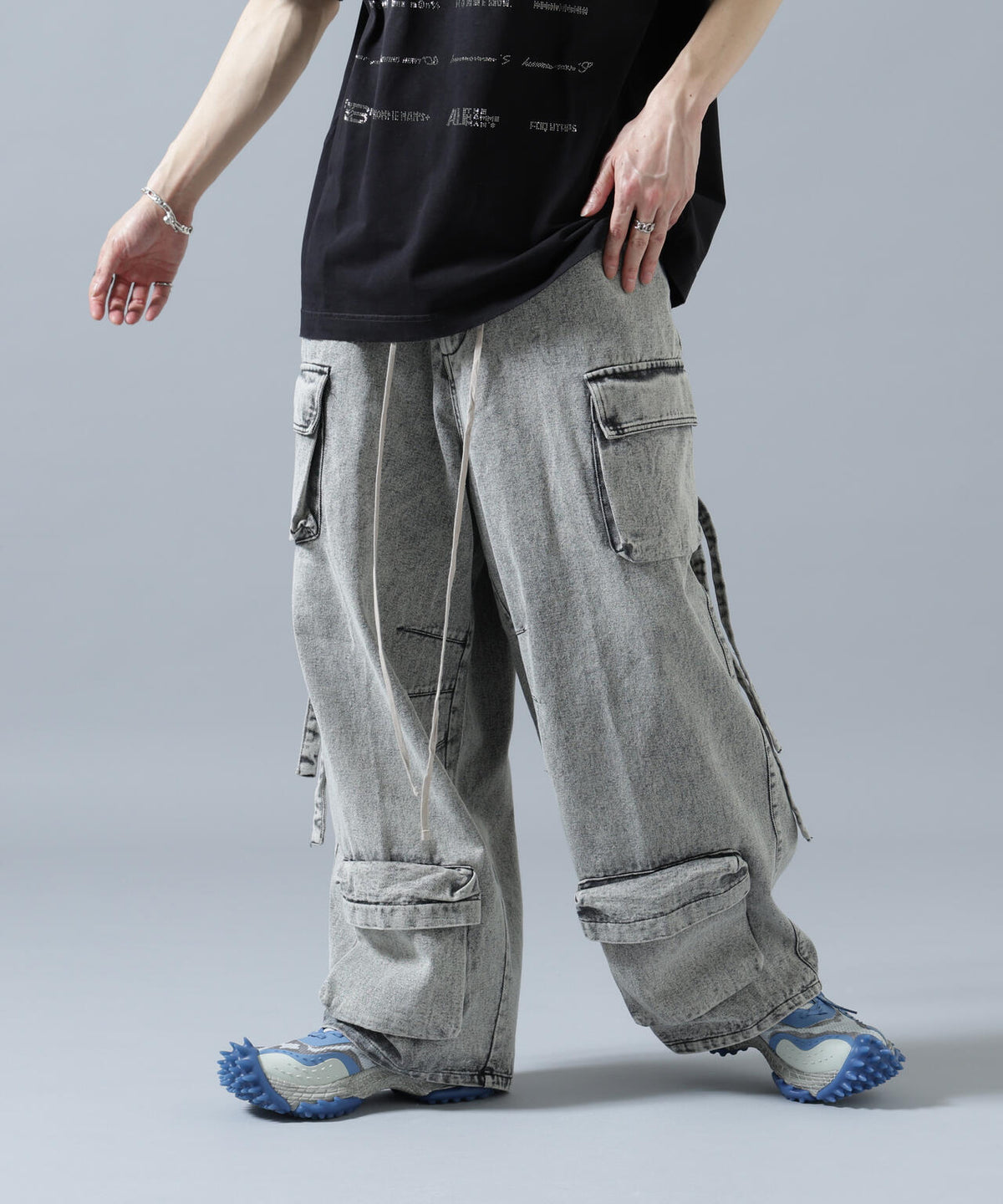 【WEB&DEPOT限定】DankeSchon/ダンケシェーン/MULTI POCKET DENIM CARGO PANTS