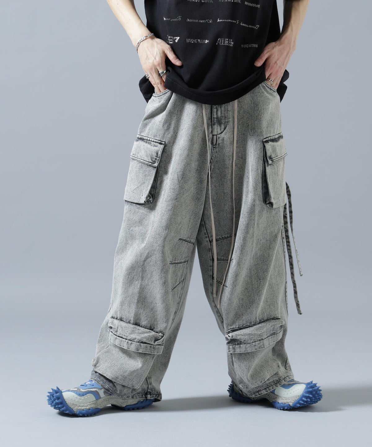 【WEB&DEPOT限定】DankeSchon/ダンケシェーン/MULTI POCKET DENIM CARGO PANTS