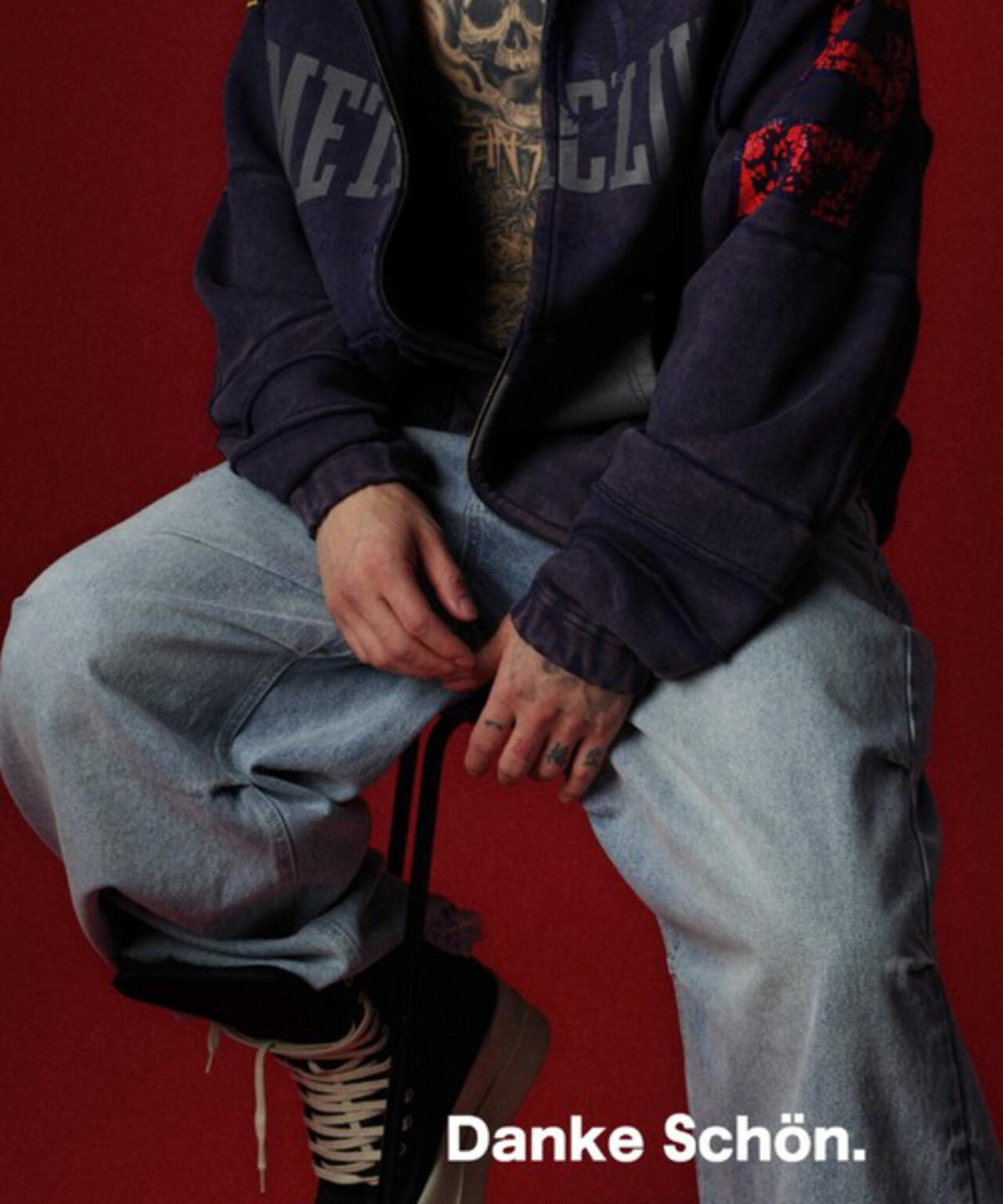 DankeSchon/ダンケシェーン/12oz BAGGY JEANS/ICE