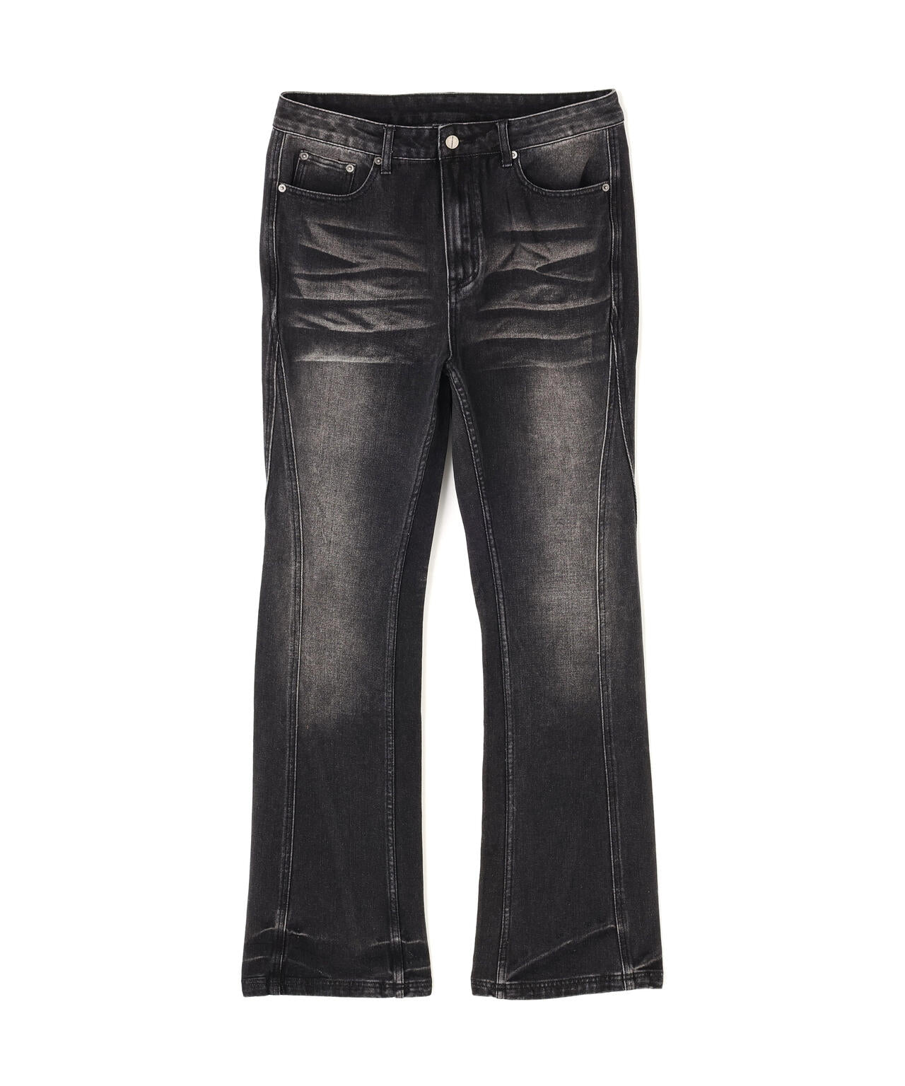NOT4NERD/ノットフォーナード/Warped Seam Flare Fit Denim Pants
