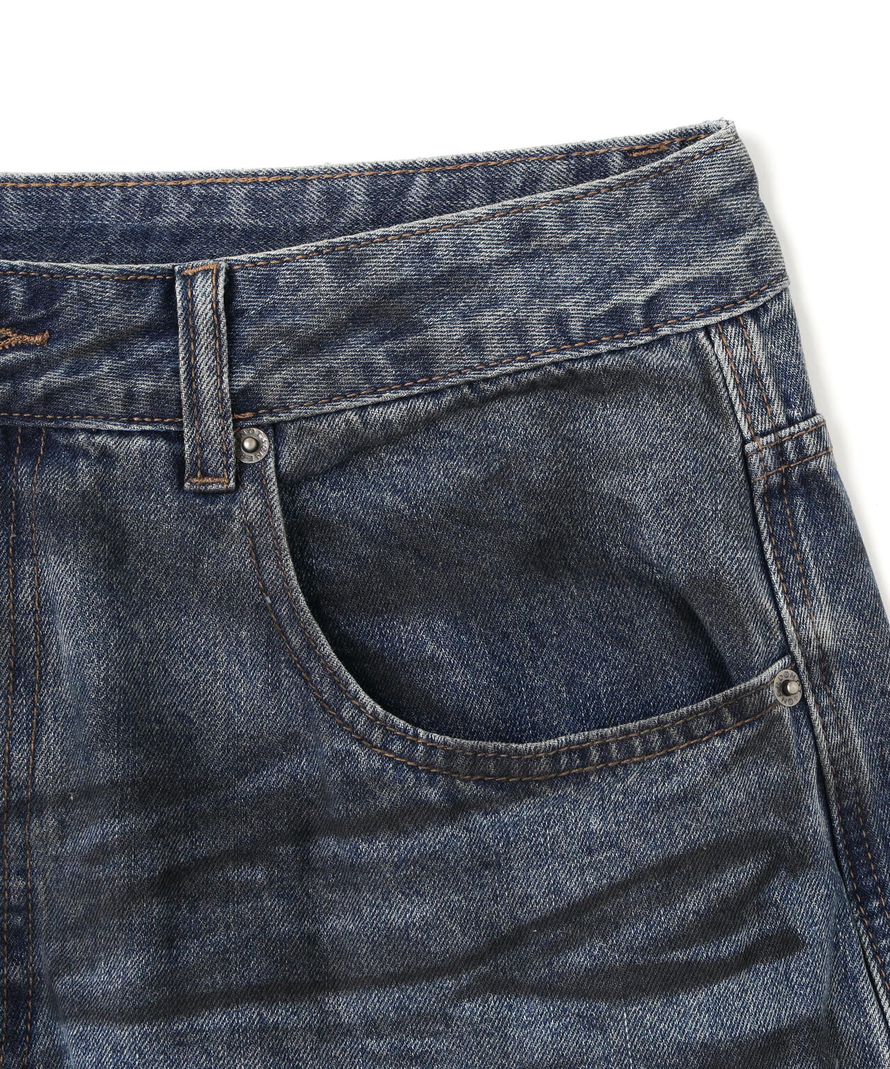 NOT4NERD/ノットフォーナード/Camo Layered Distressed Bermuda Denim Pants