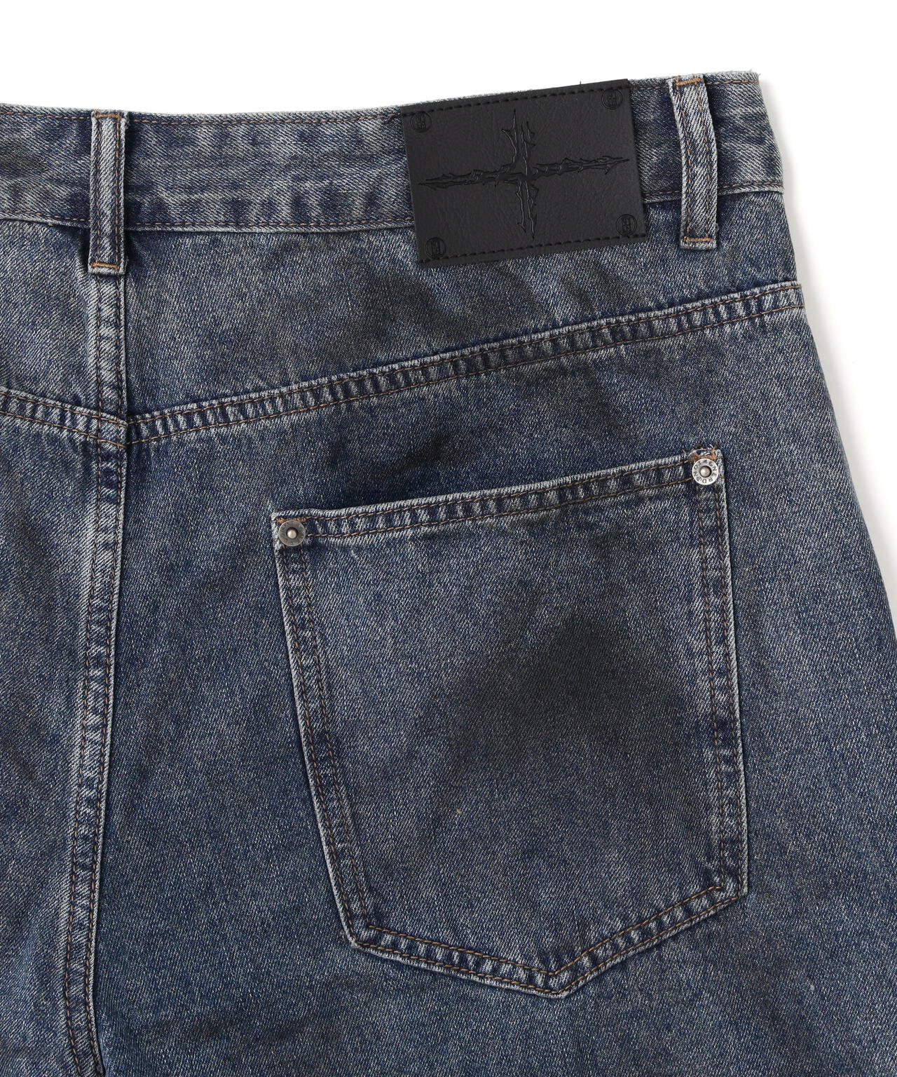 NOT4NERD/ノットフォーナード/Camo Layered Distressed Bermuda Denim Pants