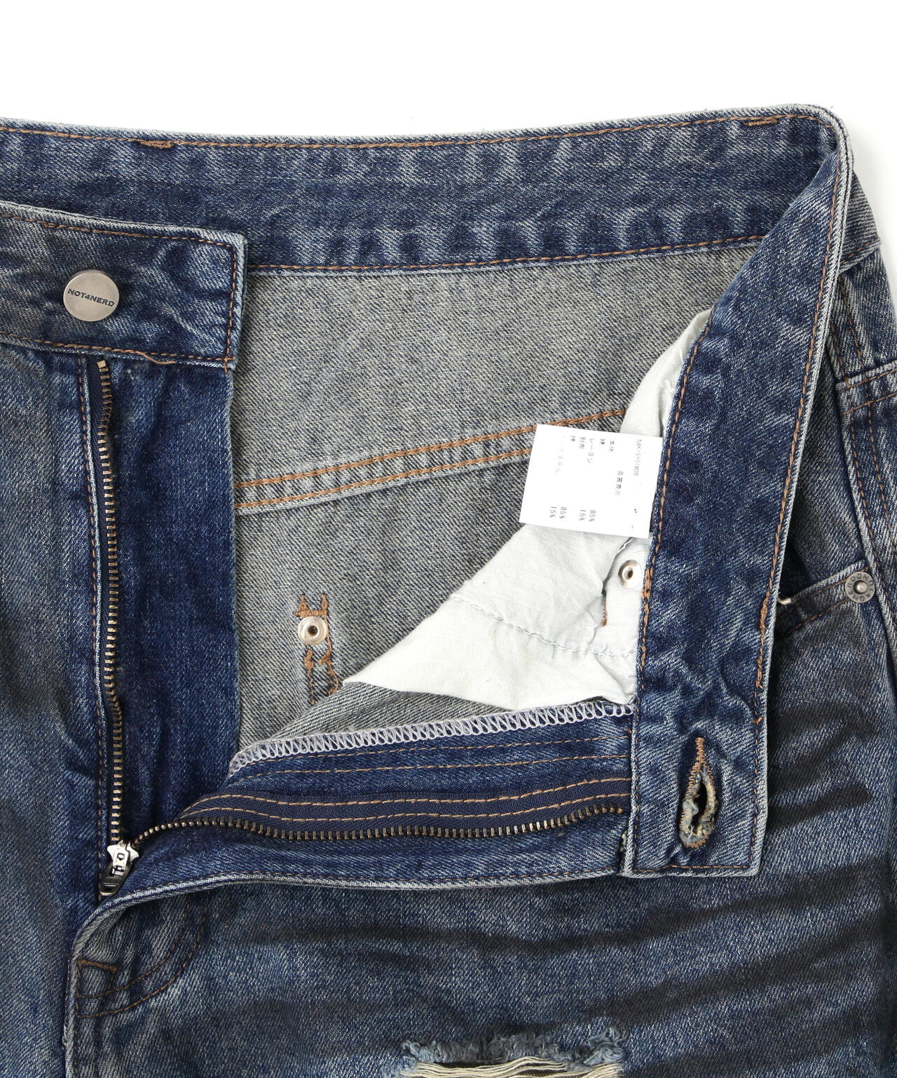 NOT4NERD/ノットフォーナード/Camo Layered Distressed Bermuda Denim Pants