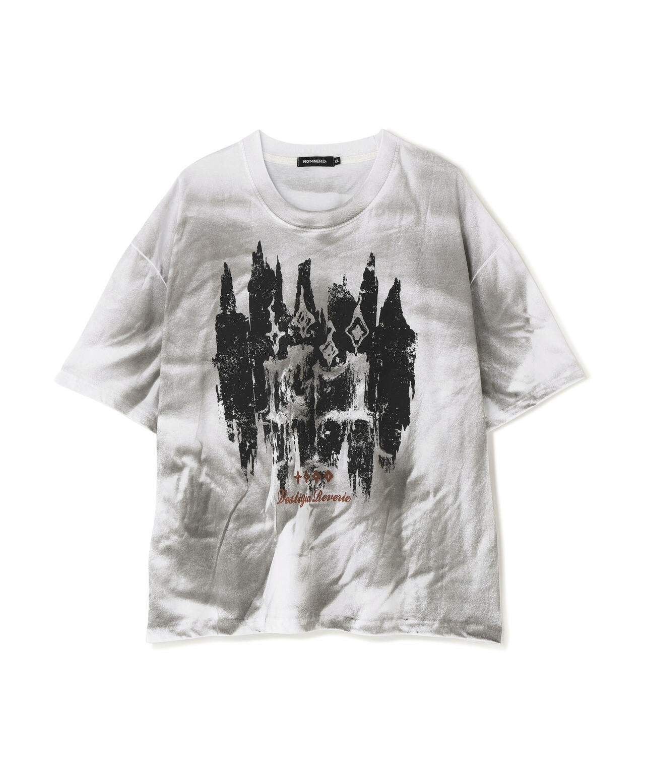 NOT4NERD/ノットフォーナード/Candle Residue Oil Washed Loose Cropped T-Shirts