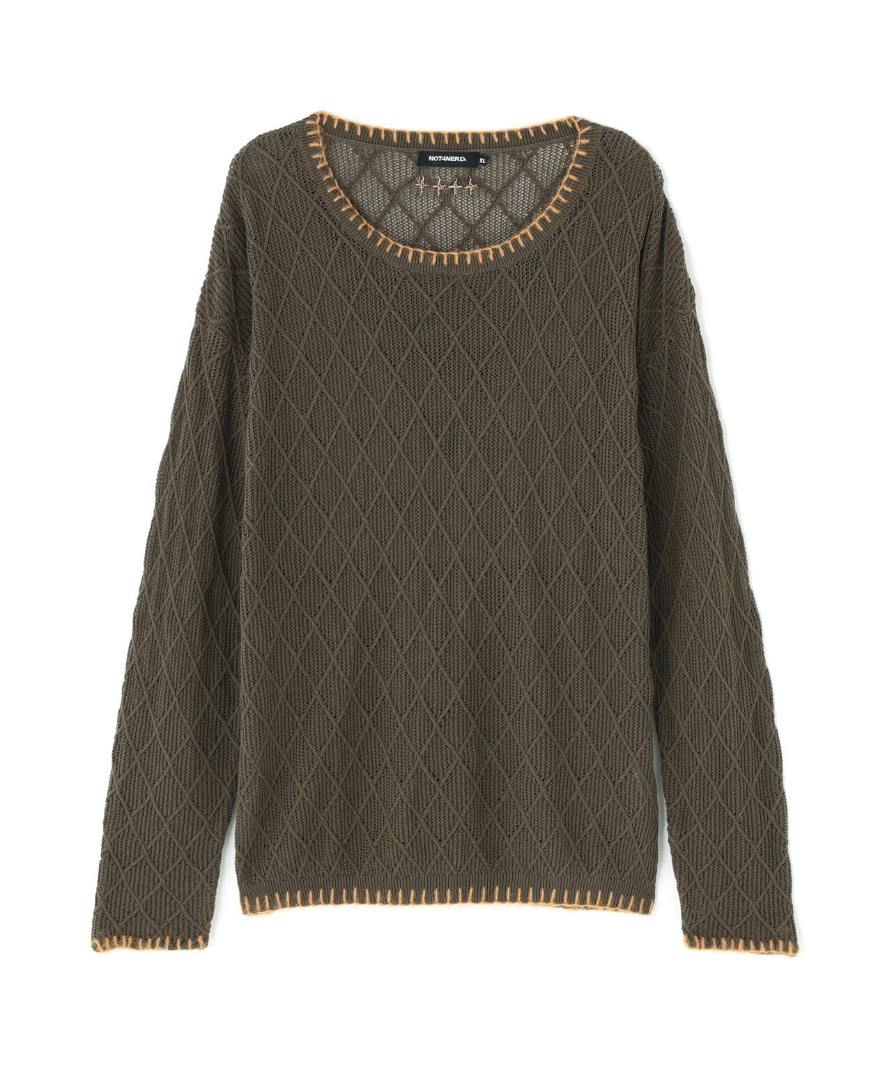 NOT4NERD/ノットフォーナード/Distressed Contrast Hand Stitch Knit