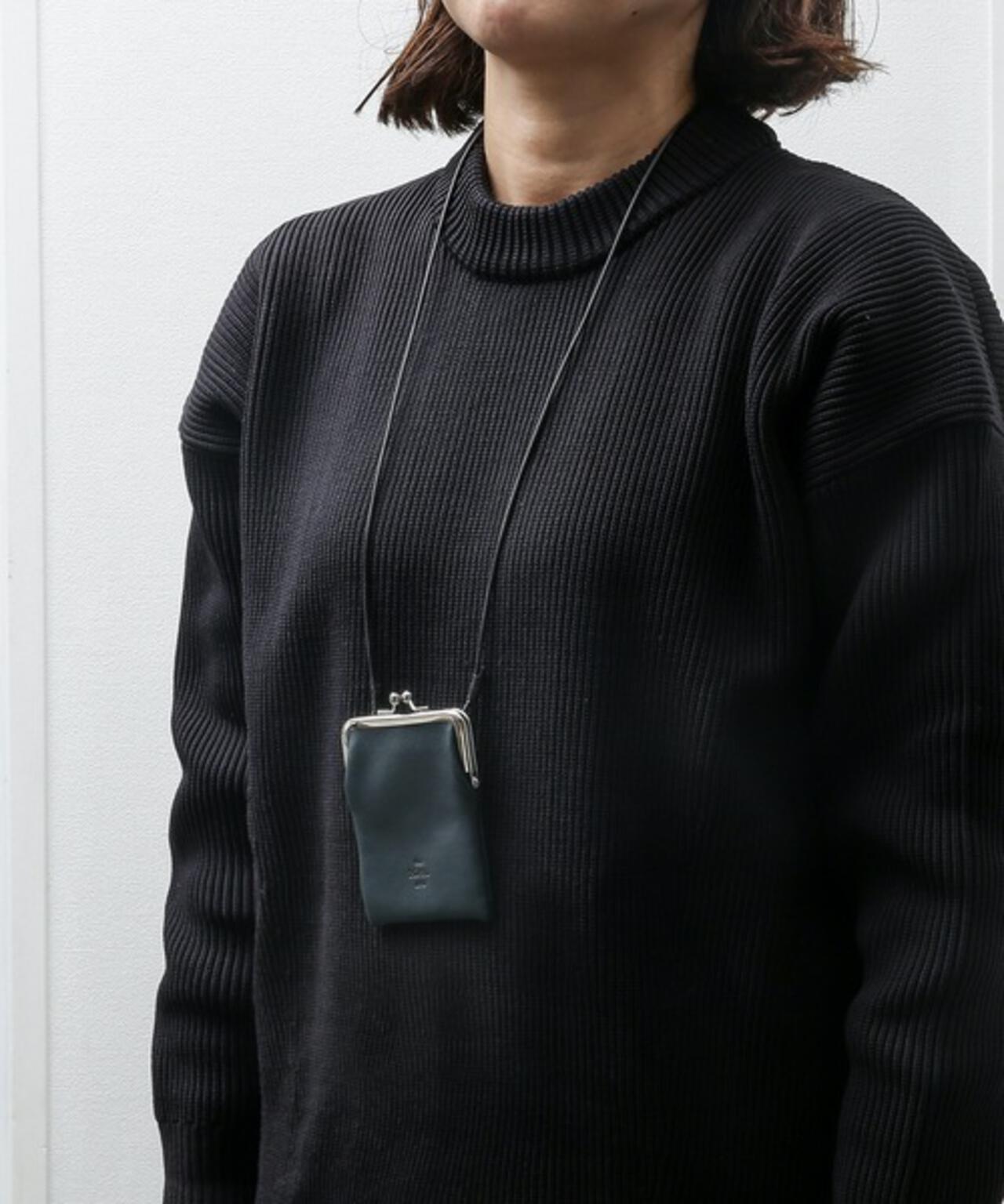 【20/80】トゥエンティーエイティー/SHRINK LEATHER GAMAGUCHI NECK PURSE