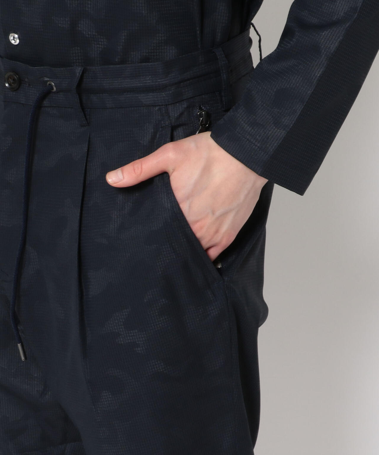 junhashimoto/ジュンハシモト/SIDE GATHER PANTS -CAMO AIR DOT-