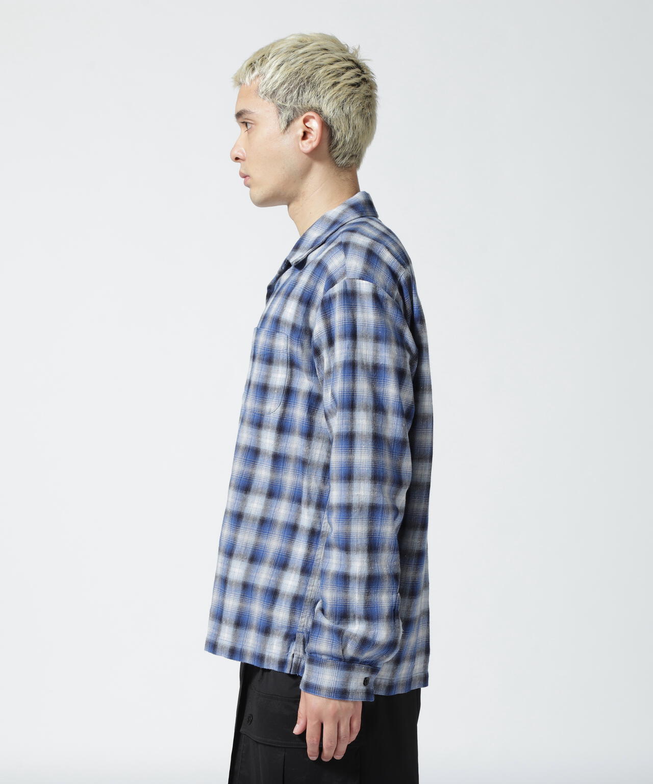 MINEDENIM(マインデニム)V.Nep Check Flannel Open Collar SH