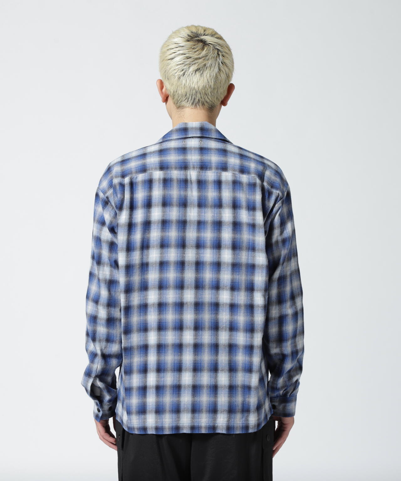 MINEDENIM(マインデニム)V.Nep Check Flannel Open Collar SH