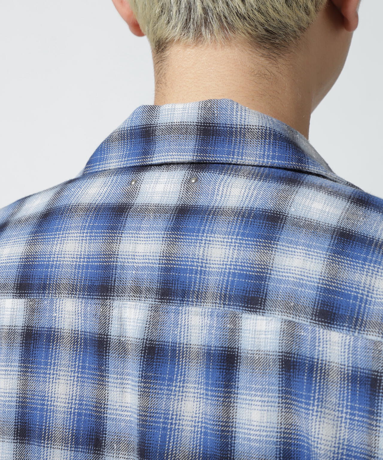 MINEDENIM(マインデニム)V.Nep Check Flannel Open Collar SH