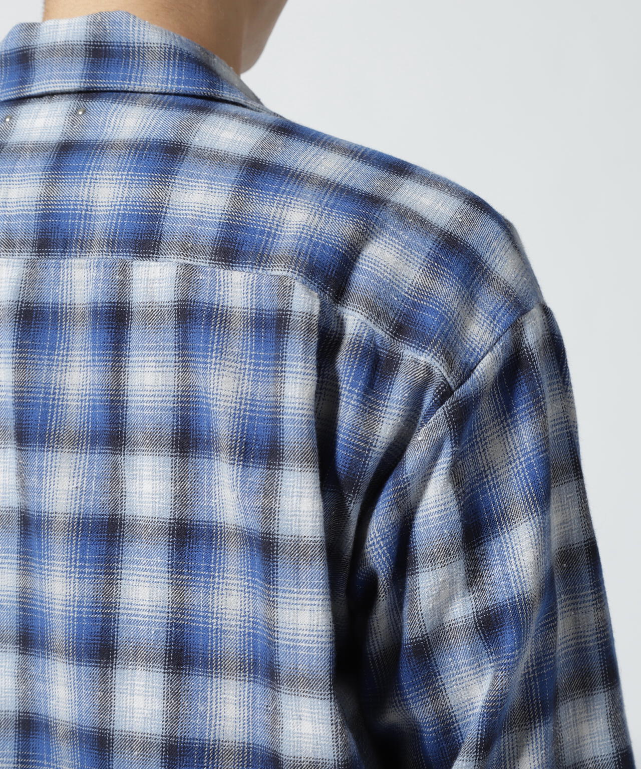 MINEDENIM(マインデニム)V.Nep Check Flannel Open Collar SH