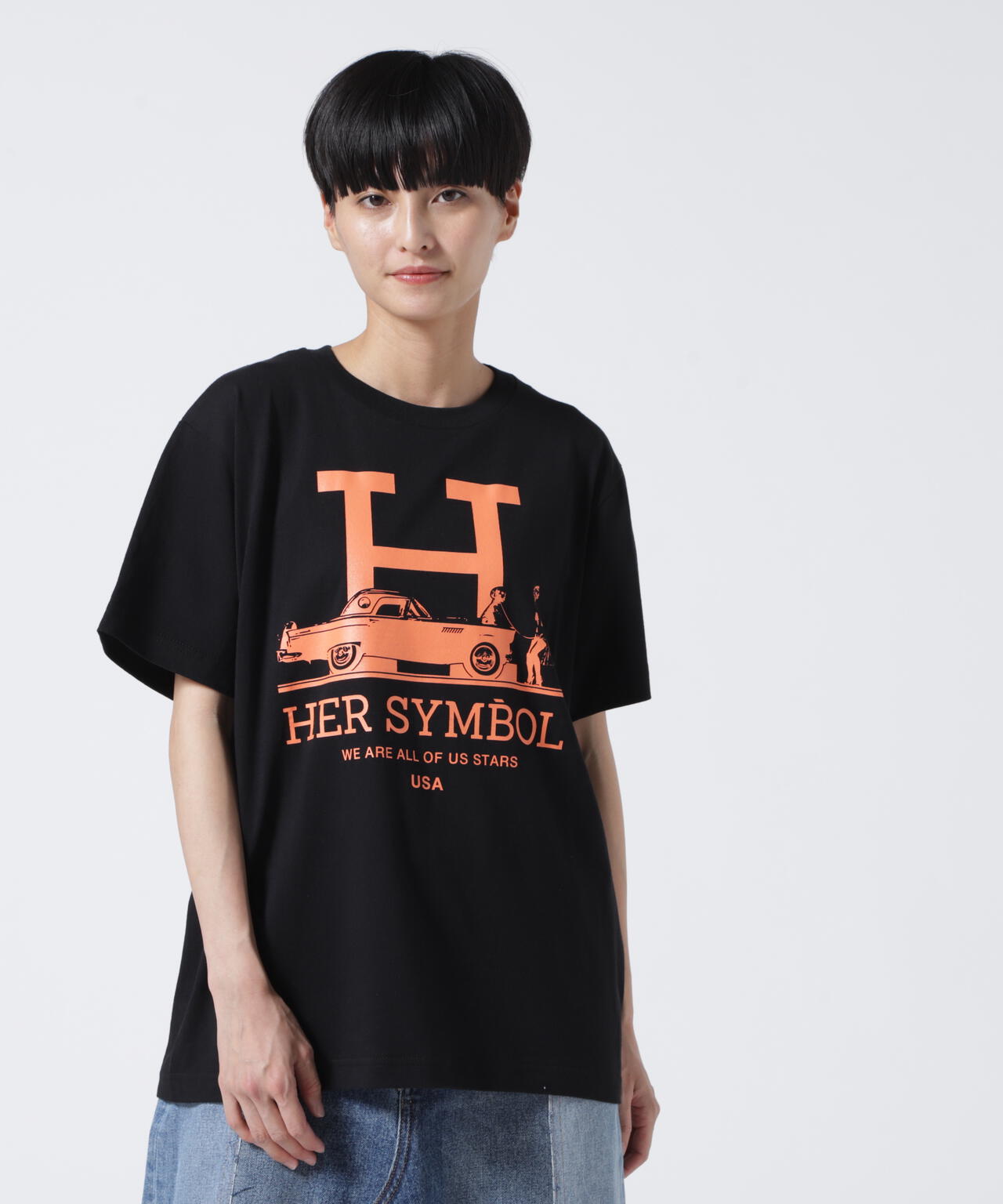 Kare/ME(カーミー)H MM Tシャツオレンジプリント