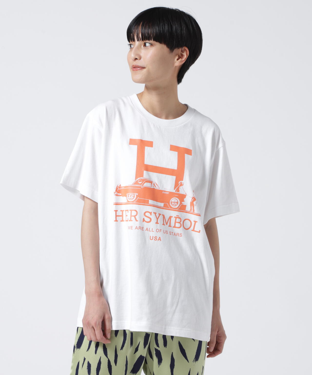 Kare/ME(カーミー)H MM オレンジプリントTシャツ