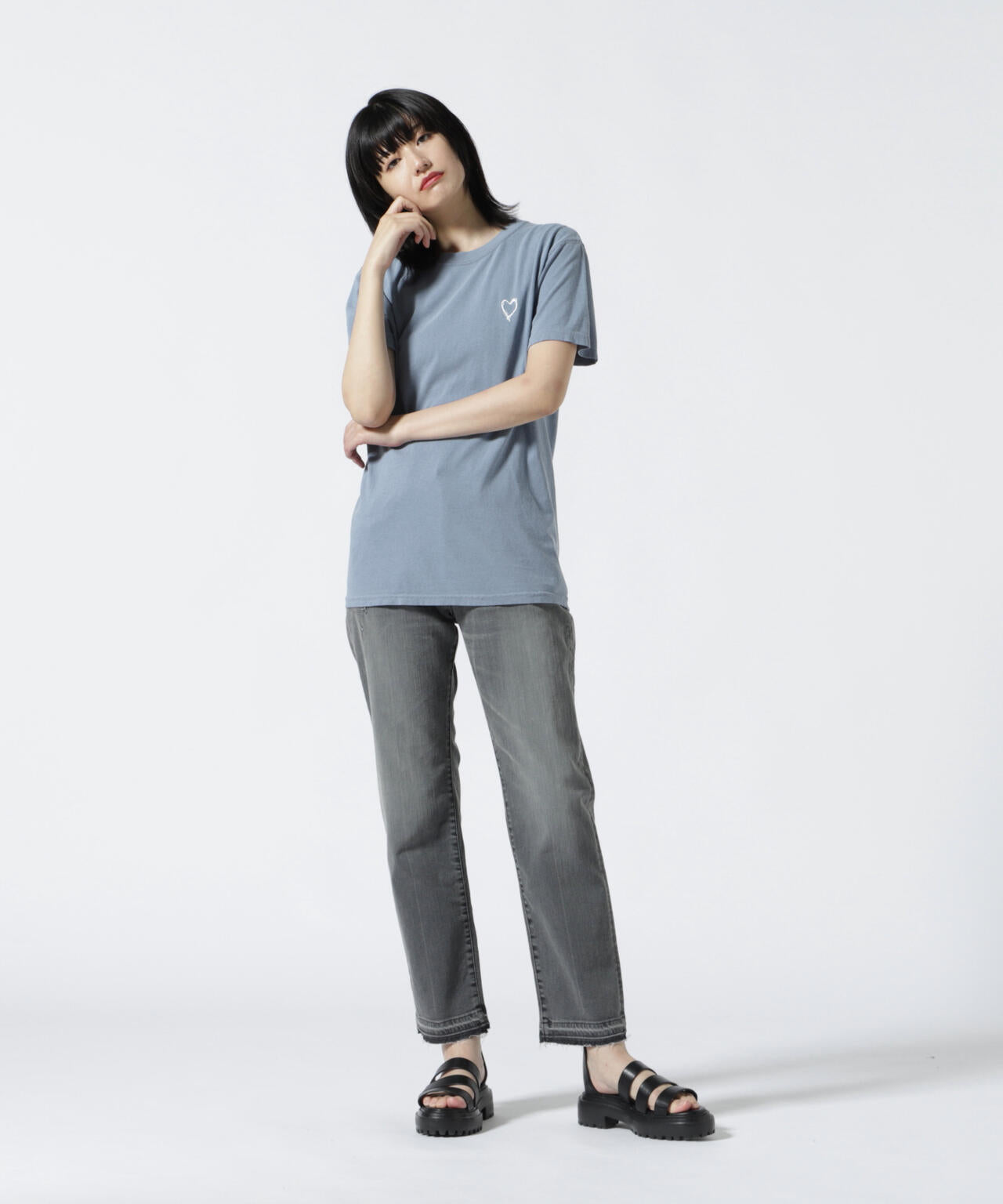Kare/ME(カーミー) ハート刺繍Tシャツ